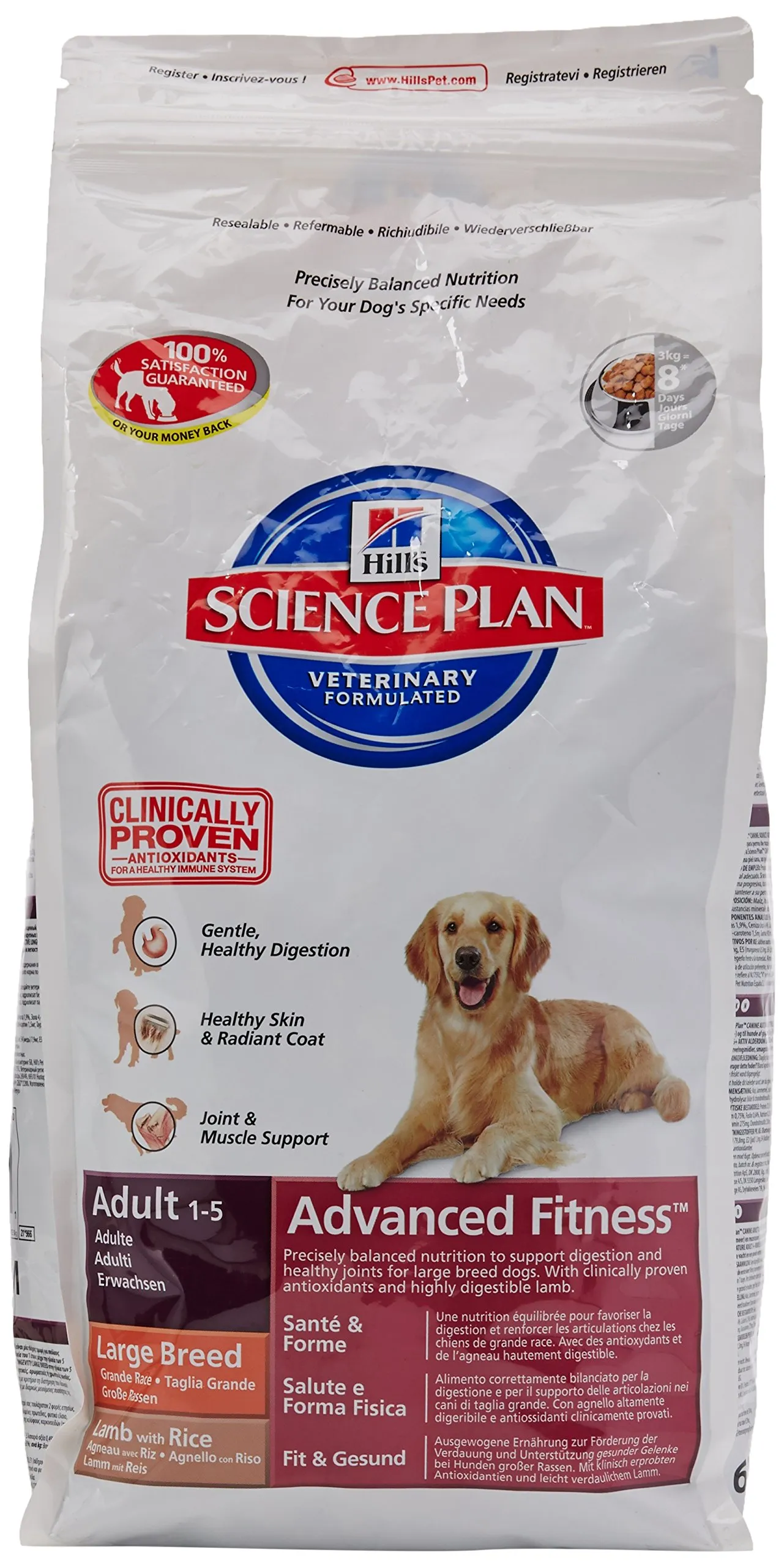 Hill's Science Plan Advanced Fitness Adult Large Breed Agnello e Riso 3kg