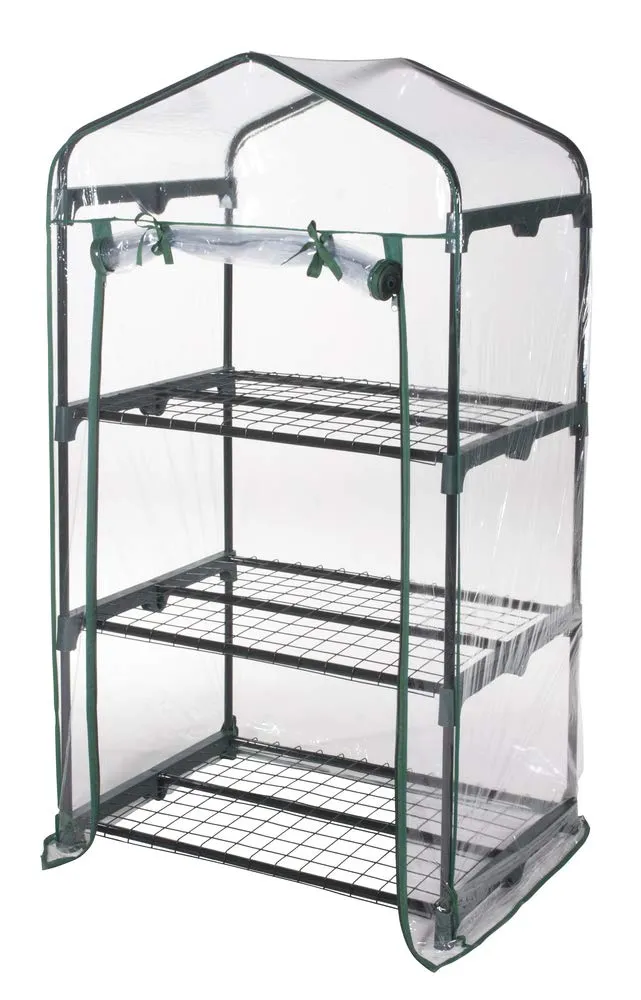 Serra Rettangolare a 3 Ripiani Verdelook con Telo PVC