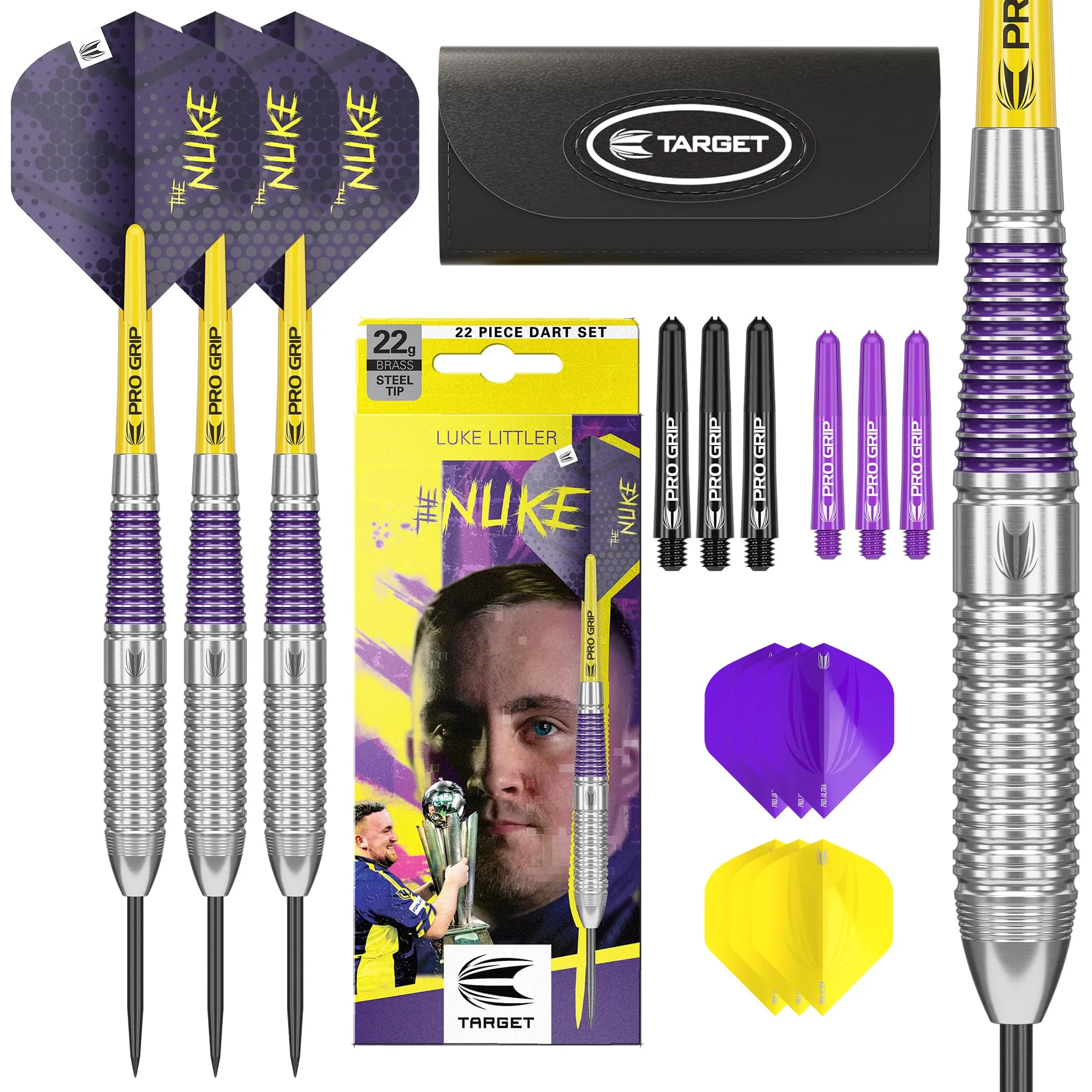 Target Darts Luke Littler Brass Steel Tip 22G - Set Freccette Edizione The Nuke