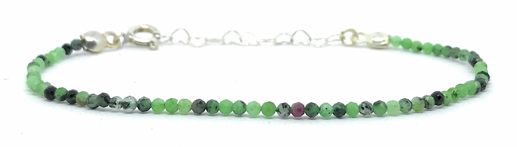 Bracciale Zoisite 2mm e Argento Sterling Regolabile