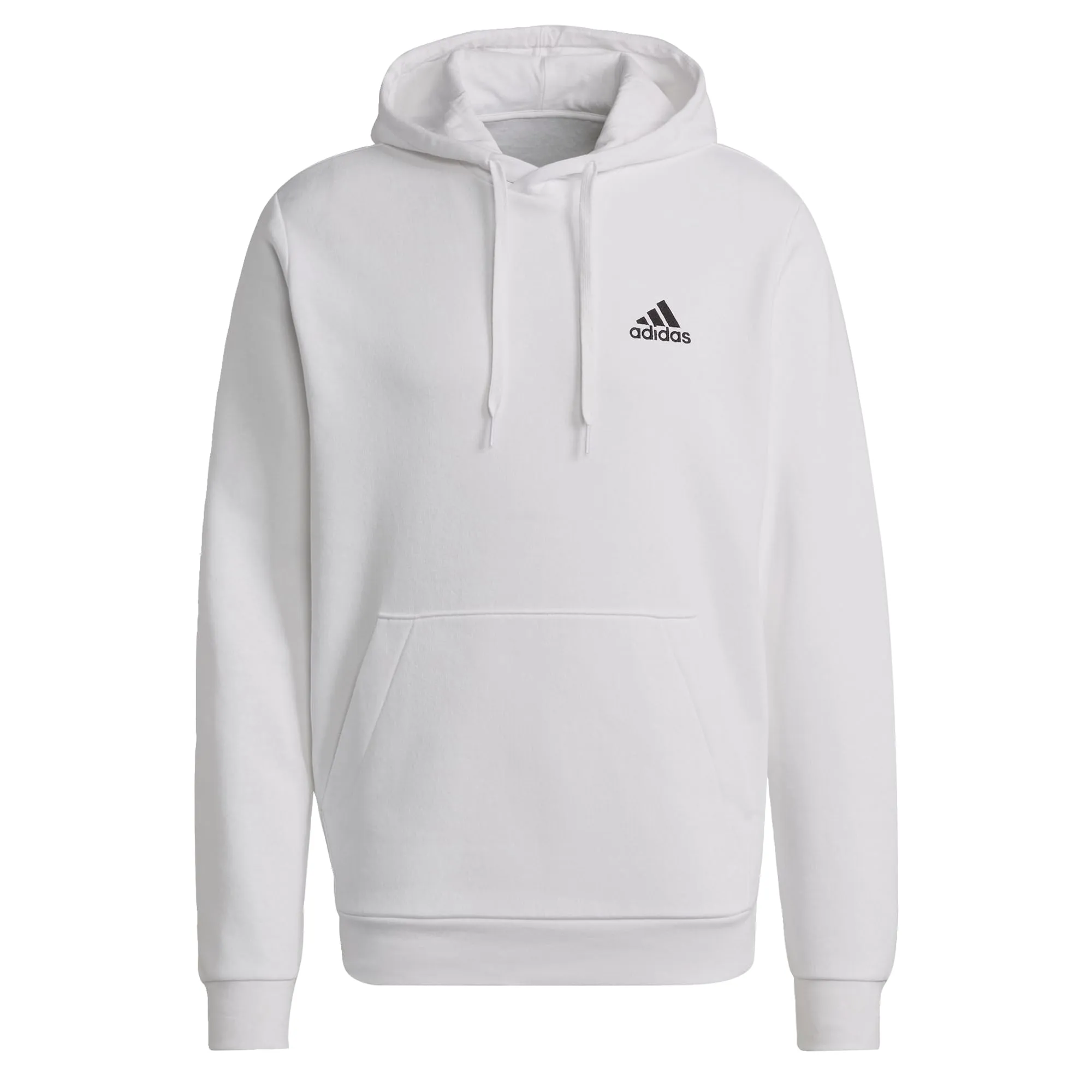 adidas Essentials Fleece Hoodie Felpa con cappuccio Uomo, Bianco/Nero
