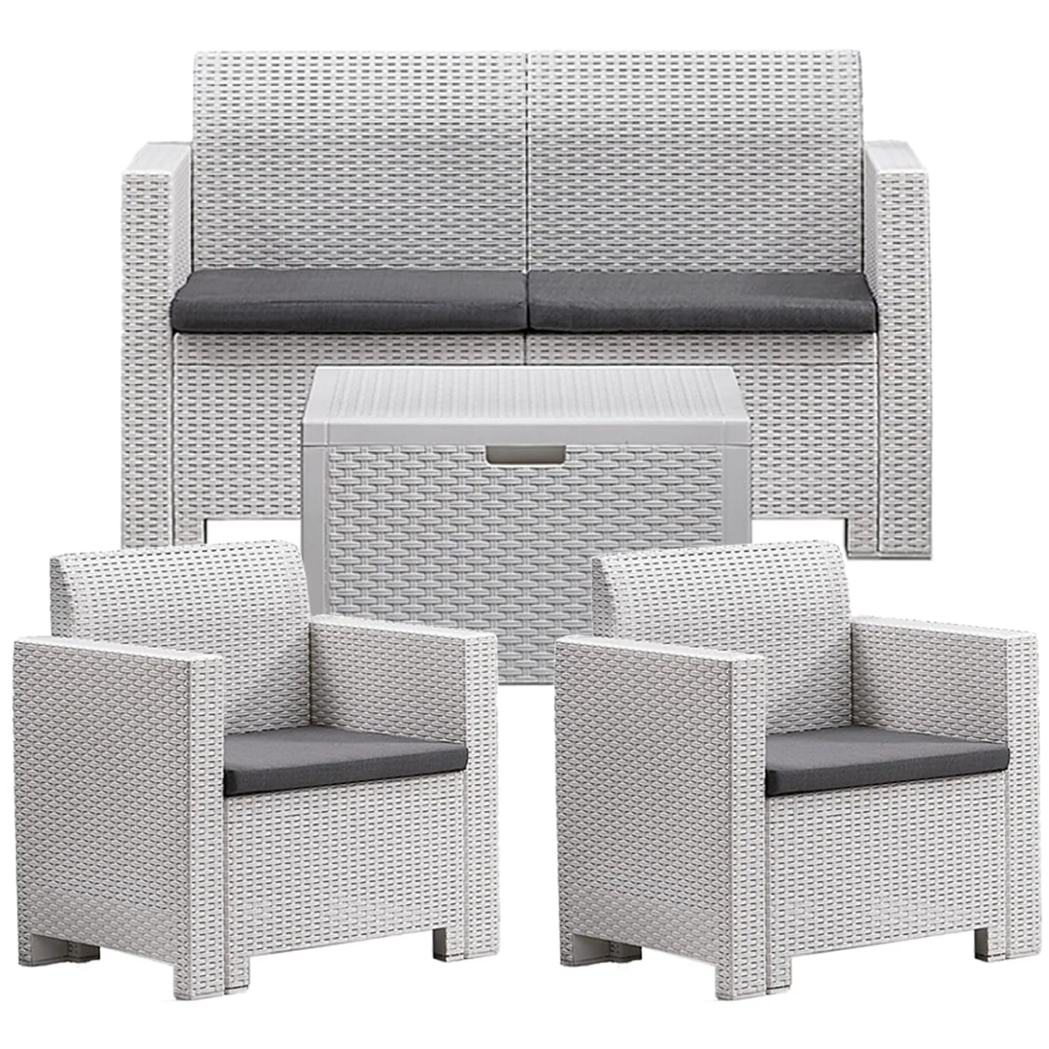 Set da Salotto da Giardino Nebraska BICA 4 Posti Bianco