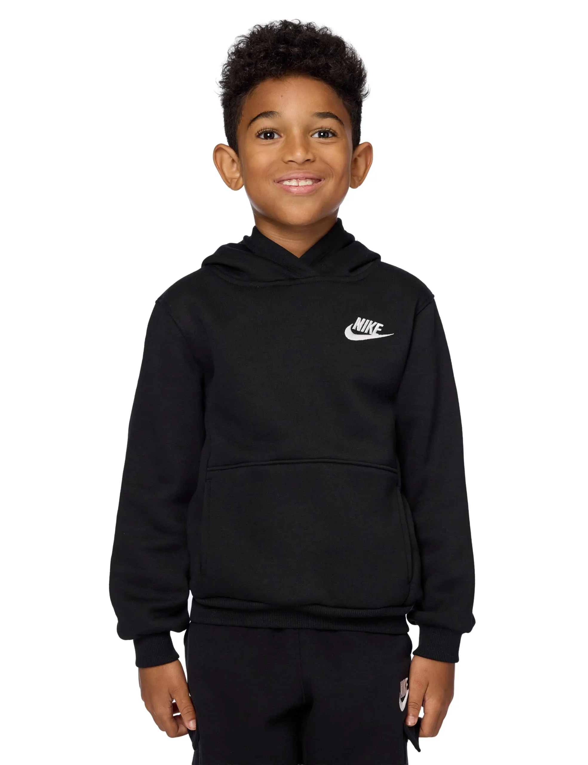 Nike Club Fleece Lbr Felpa con Cappuccio per Bambini Black 5/6 Anni