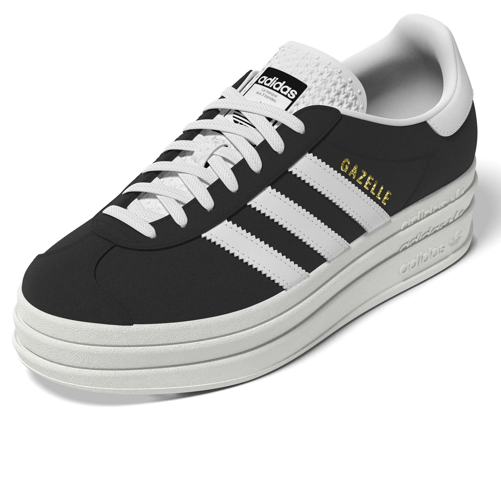adidas Gazelle Bold W, Sneaker Donna, Core Black Core White Semi Lucid Blue, 39 1/3 EU