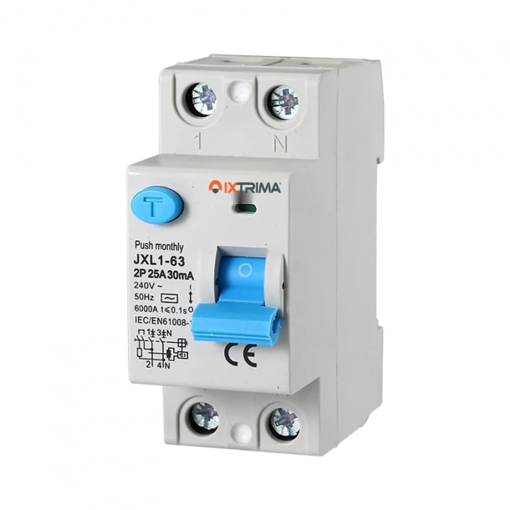 Interruttore Differenziale Puro 25A 2 Poli 30mA - Ixtrima