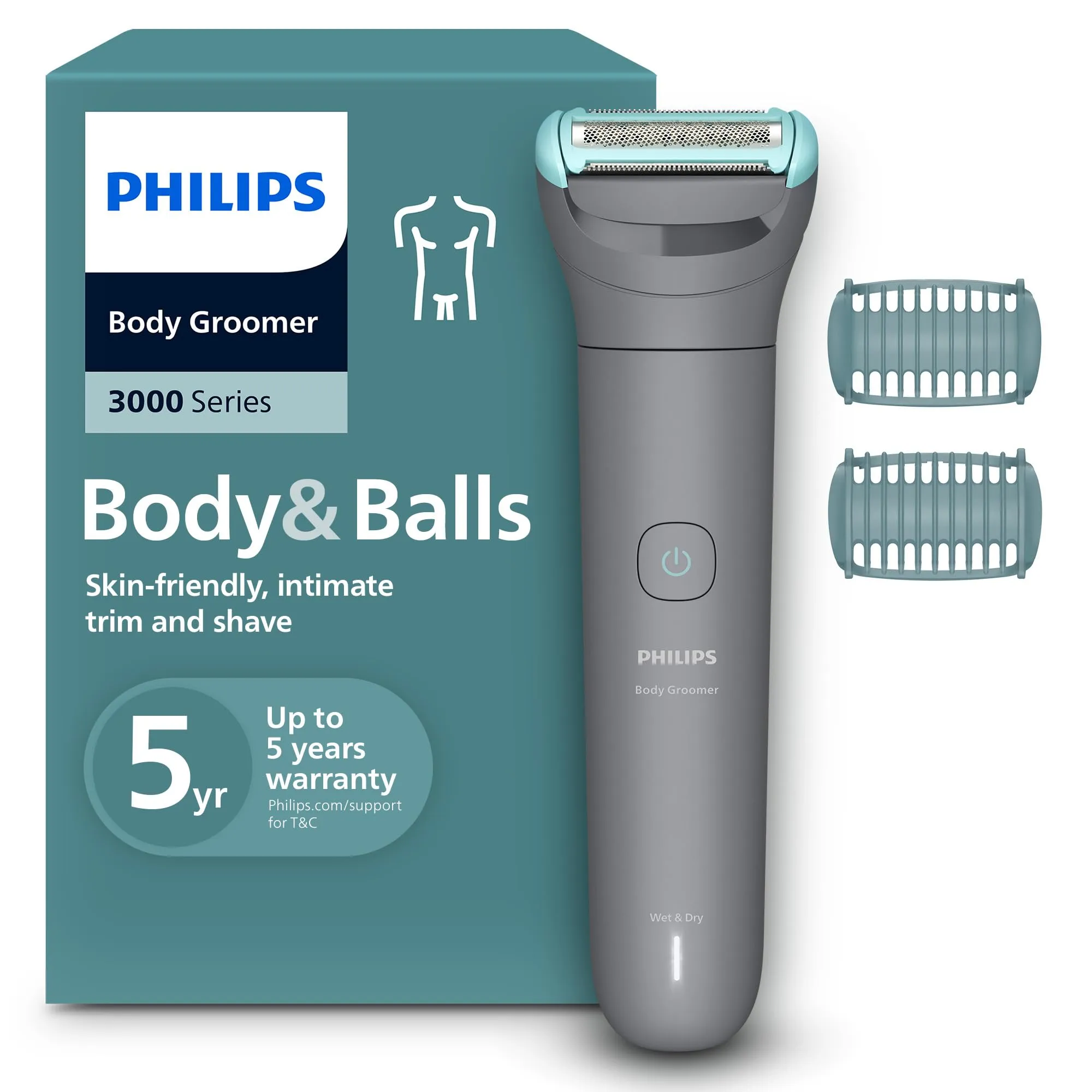 Philips Bodygroom Series 3000 BG3480/15 - Rifinitore Corpo Uomo per Rasatura Intima