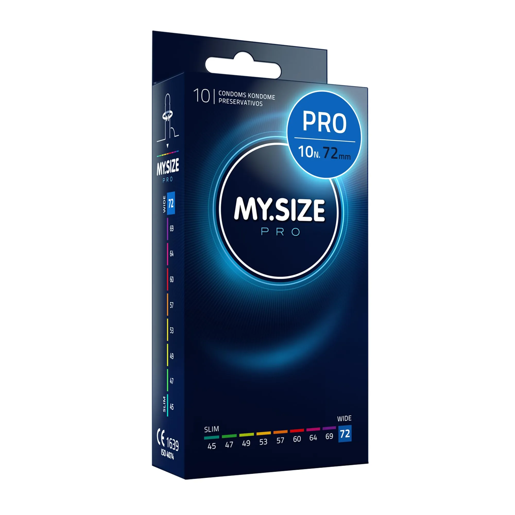 MY.SIZE PRO Preservativi ELITE Taglia 8, 72 mm, XXXL, 10 Pezzi