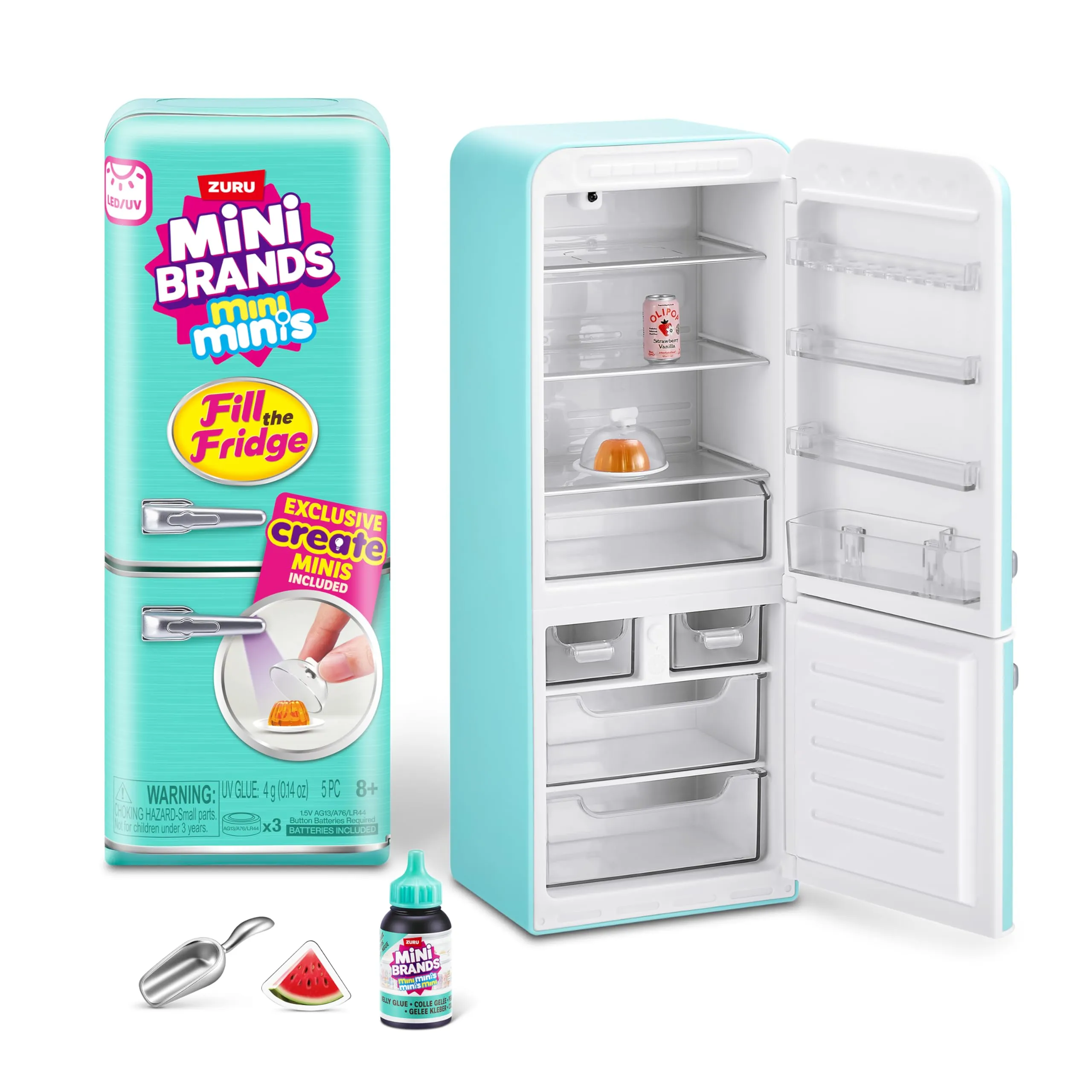 Mini Brands Set da gioco Fill The Fridge con luce UV di ZURU