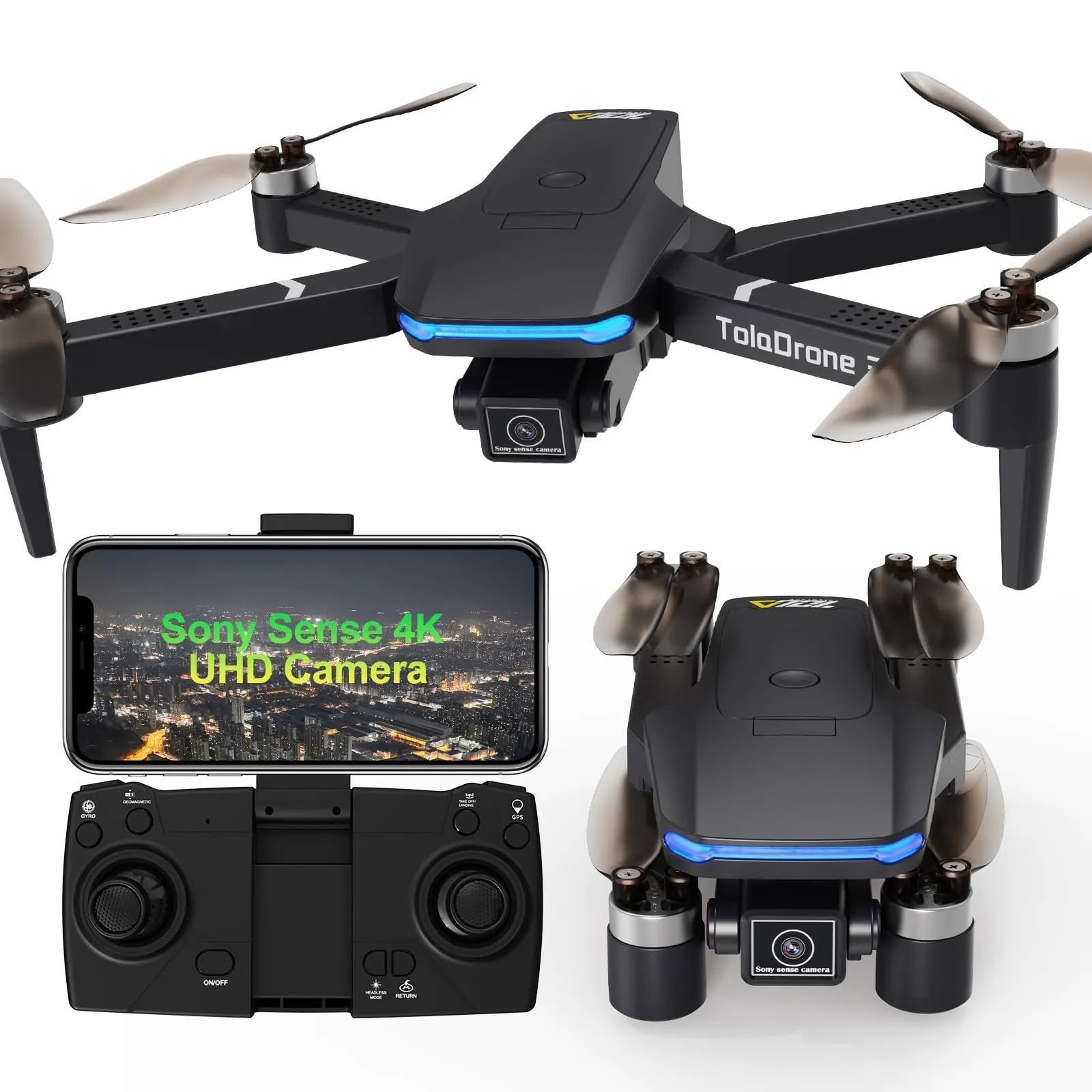 Toladrone TD31GPS Drone con Fotocamera 4K UHD e GPS per Adulti
