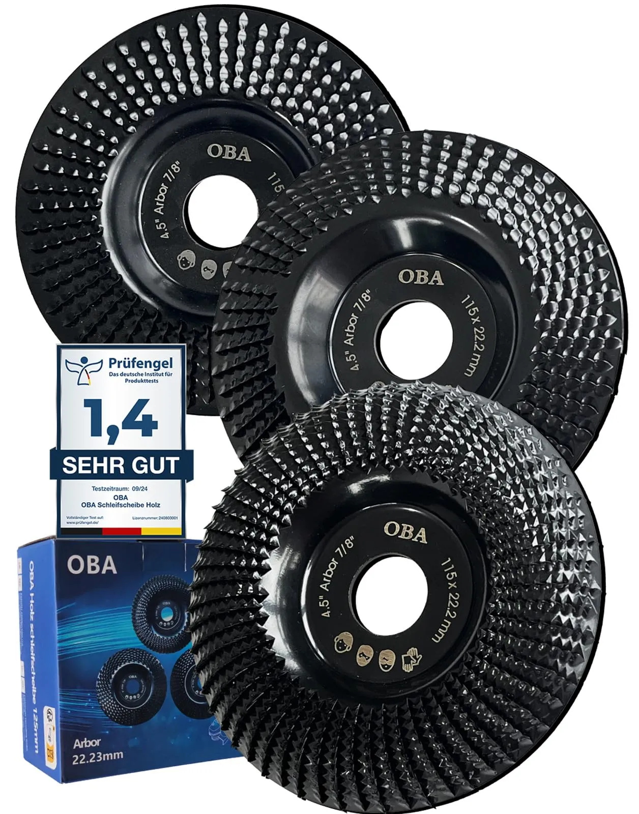 OBA Kit Dischi Abrasivi per Smerigliatrice Angolare, 115mm