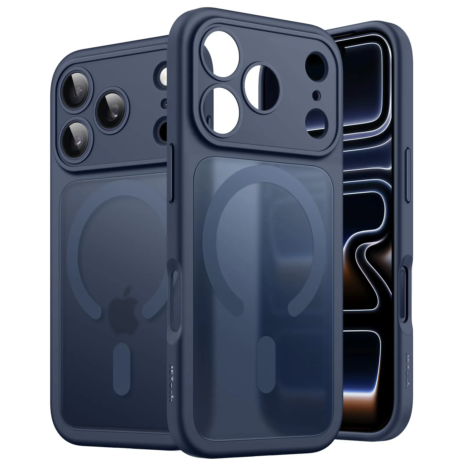 JETech Cover Magnetica per iPhone 17 Pro 6,3" Blu Scuro