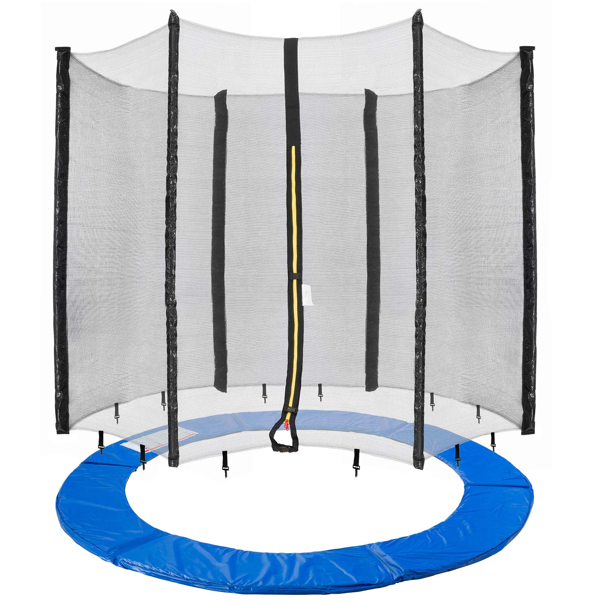 AREBOS Trampolino 244 cm con Rete di Sicurezza per 6 Pali - Blu/Nero