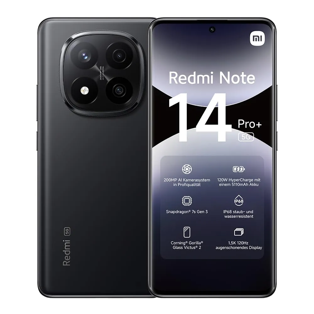 Xiaomi Redmi Note 14 Pro+ 5G 12+512GB Nero