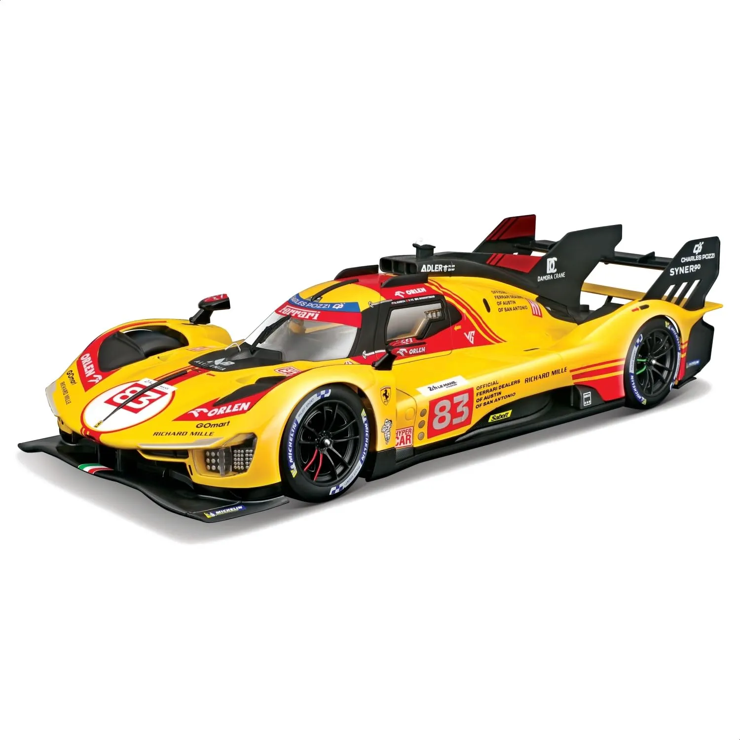 Bburago Ferrari Racing 499P LE Mans HYPERCAR (2024) AF Corse #83-1:18 - Incredibly Detailed Die-Cast Replica Racing Car Model, Multiple Colours