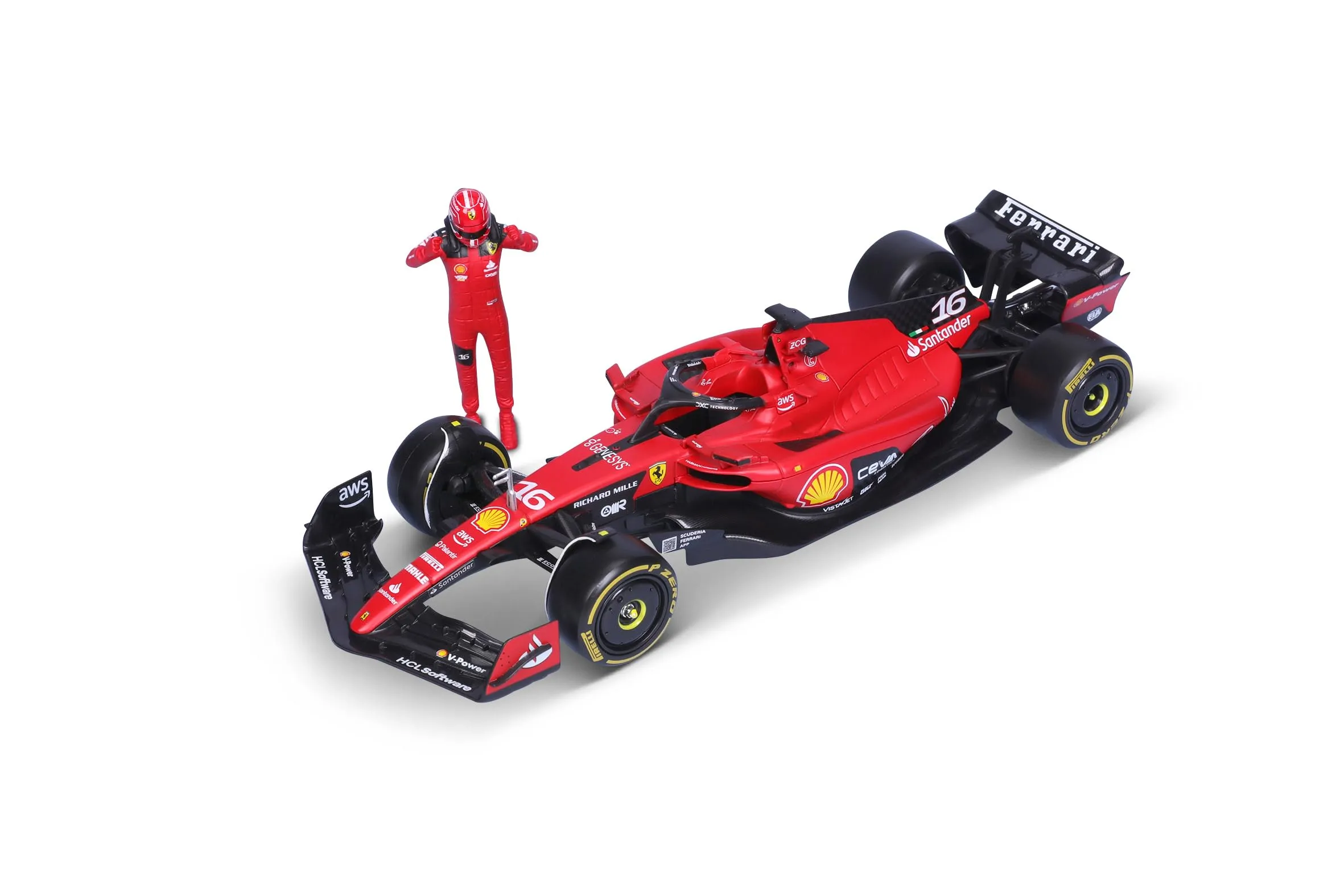 BBURAGO - Ferrari SF-23 Charles Leclerc #16 2023 - Modellino e Personaggio