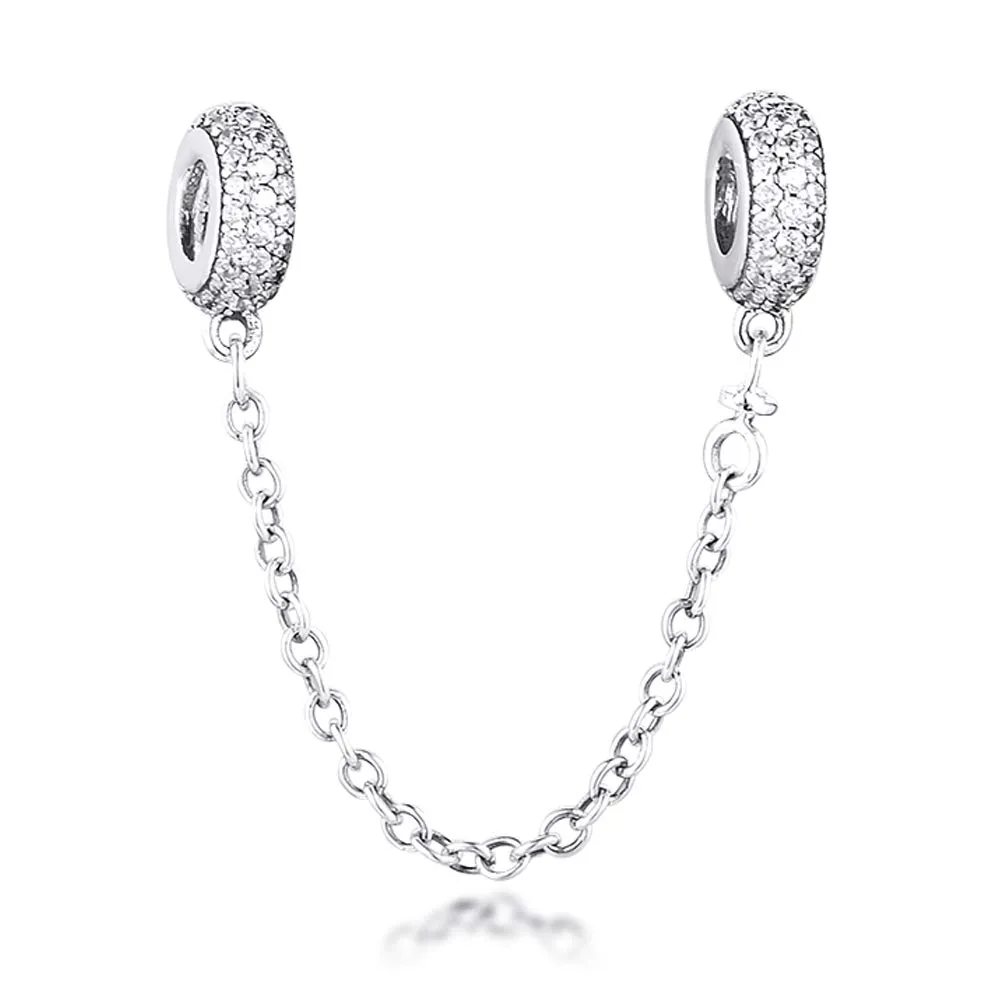Charm di Sicurezza Pavé con Zirconi Cubici per Bracciali e Collane Pandora