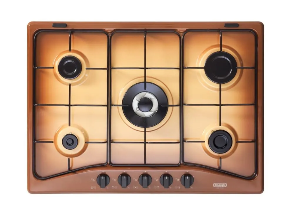 De'Longhi YTF57ASV Piano Cottura a Gas 5 Fuochi 70 cm Terra di Francia