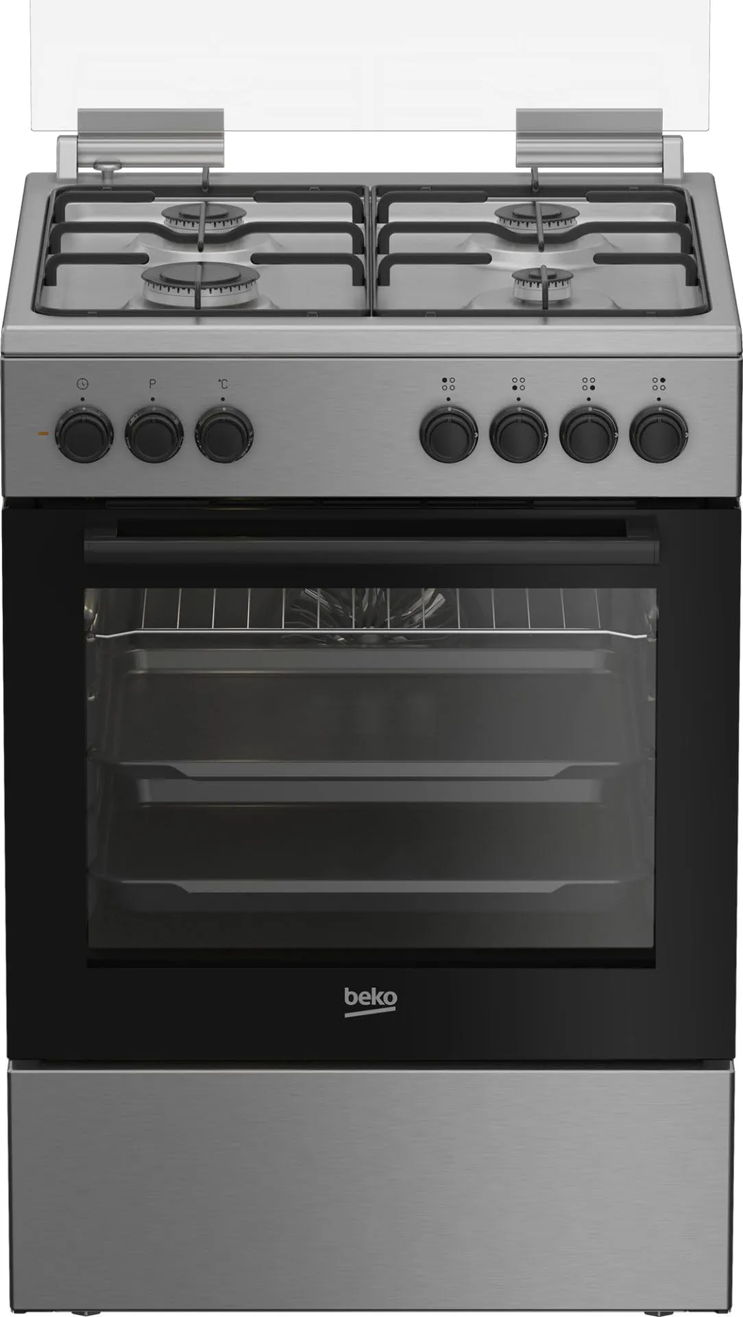 FBE62120XD - Cucina a gas con forno elettrico 4 fuochi 60x60 cm - Acciaio Inox