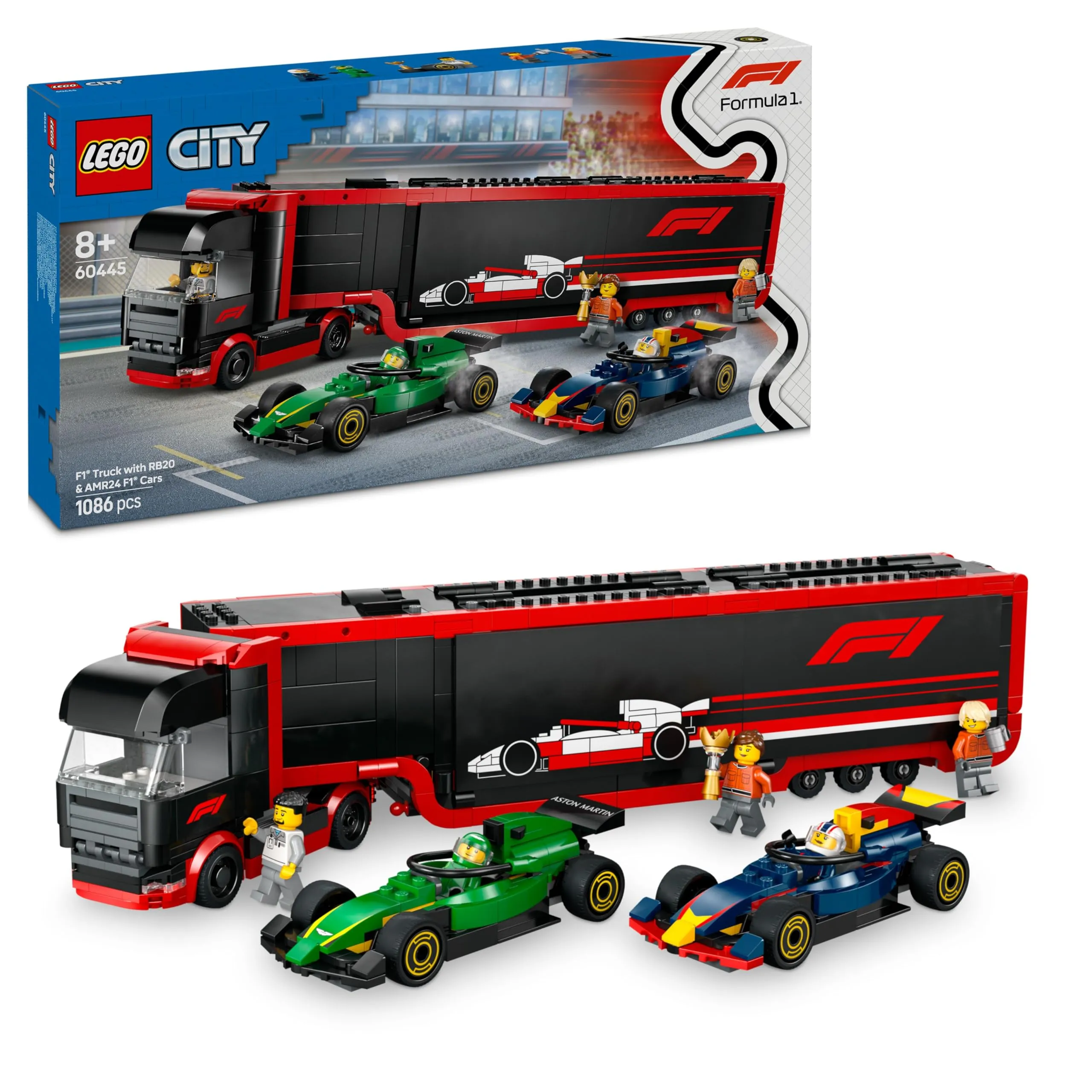 LEGO City Autotrasportatore F1 con Monoposto RB20 e AMR24 F1