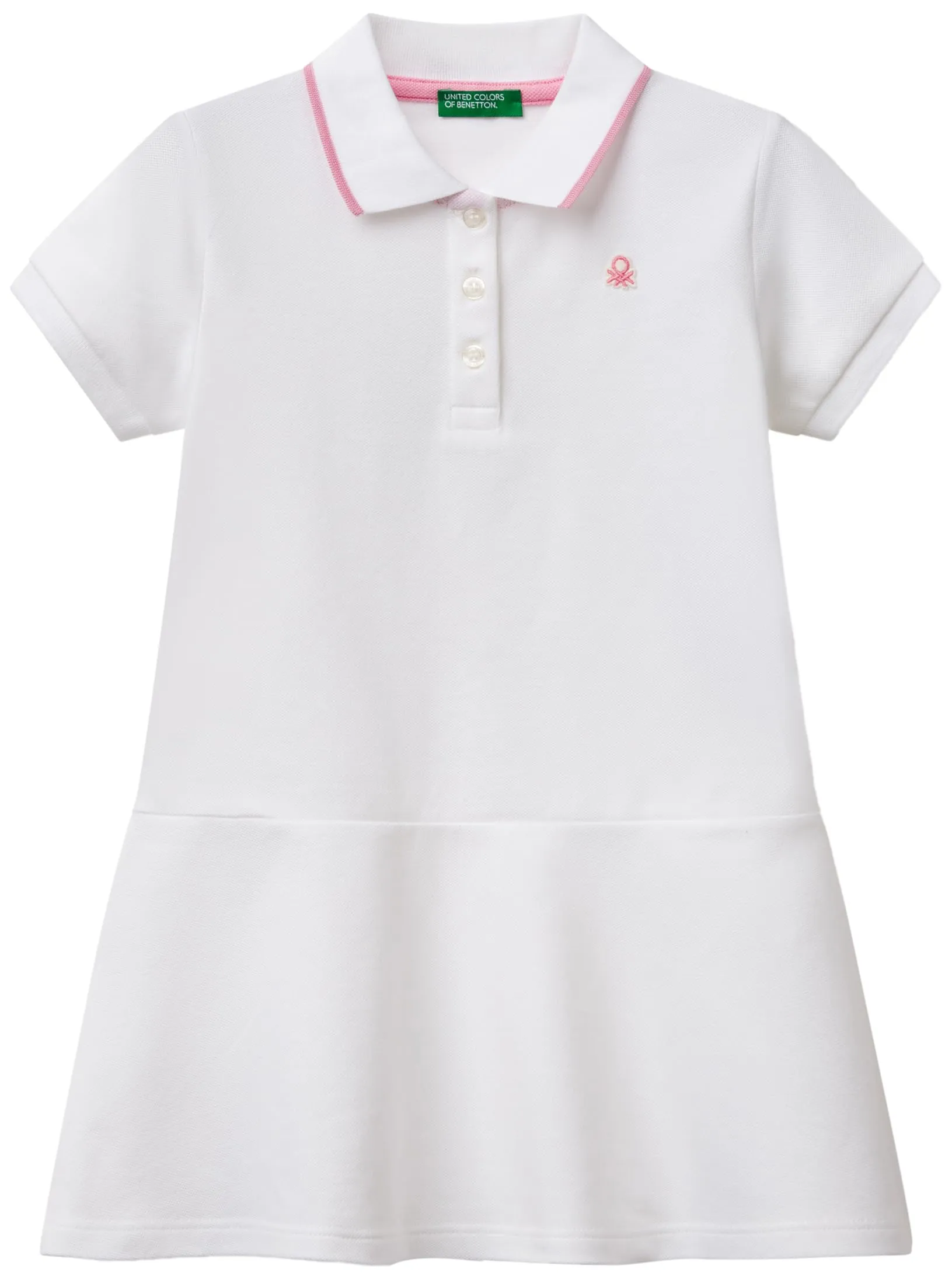 United Colors of Benetton Vestito Piquet Stretch con Dettagli Fluo
