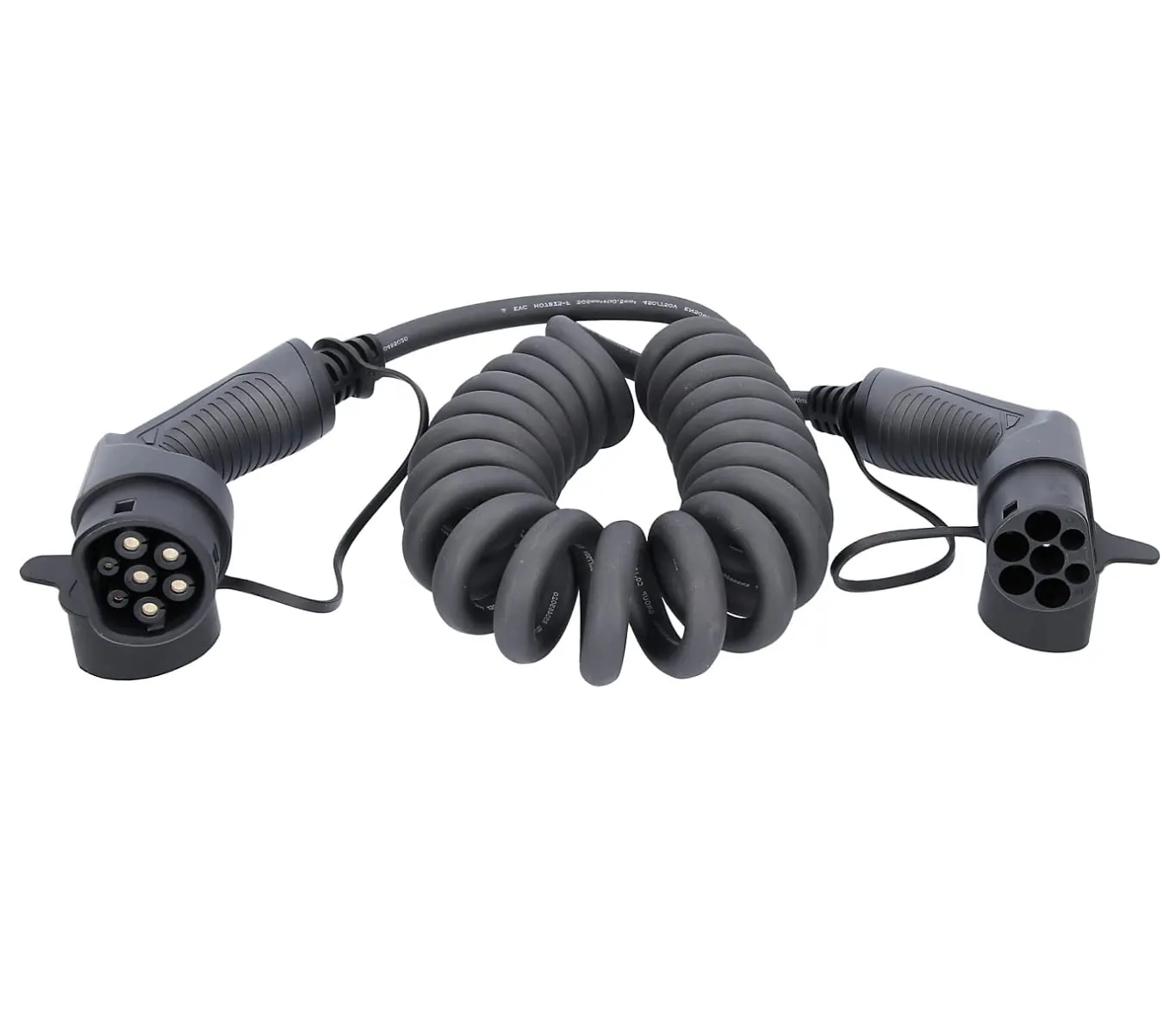 Smartronica Cavo Caricabatterie Auto Elettrica a Spirale - Tipo 2 a Tipo 2 - 11kW