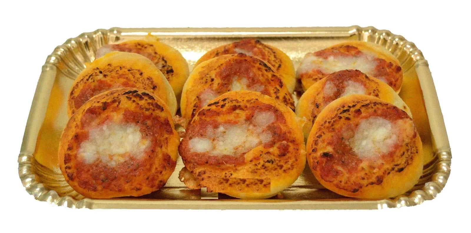 Pizzette Rustiche Napoletane Rosse con Mozzarella - 30 Pezzi 1 kg