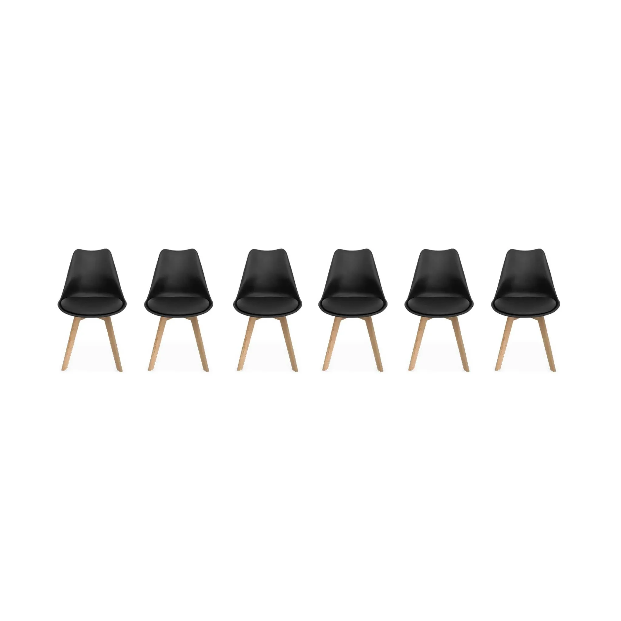 Alice's Home Set di 6 Sedie Scandinave Nils Nere