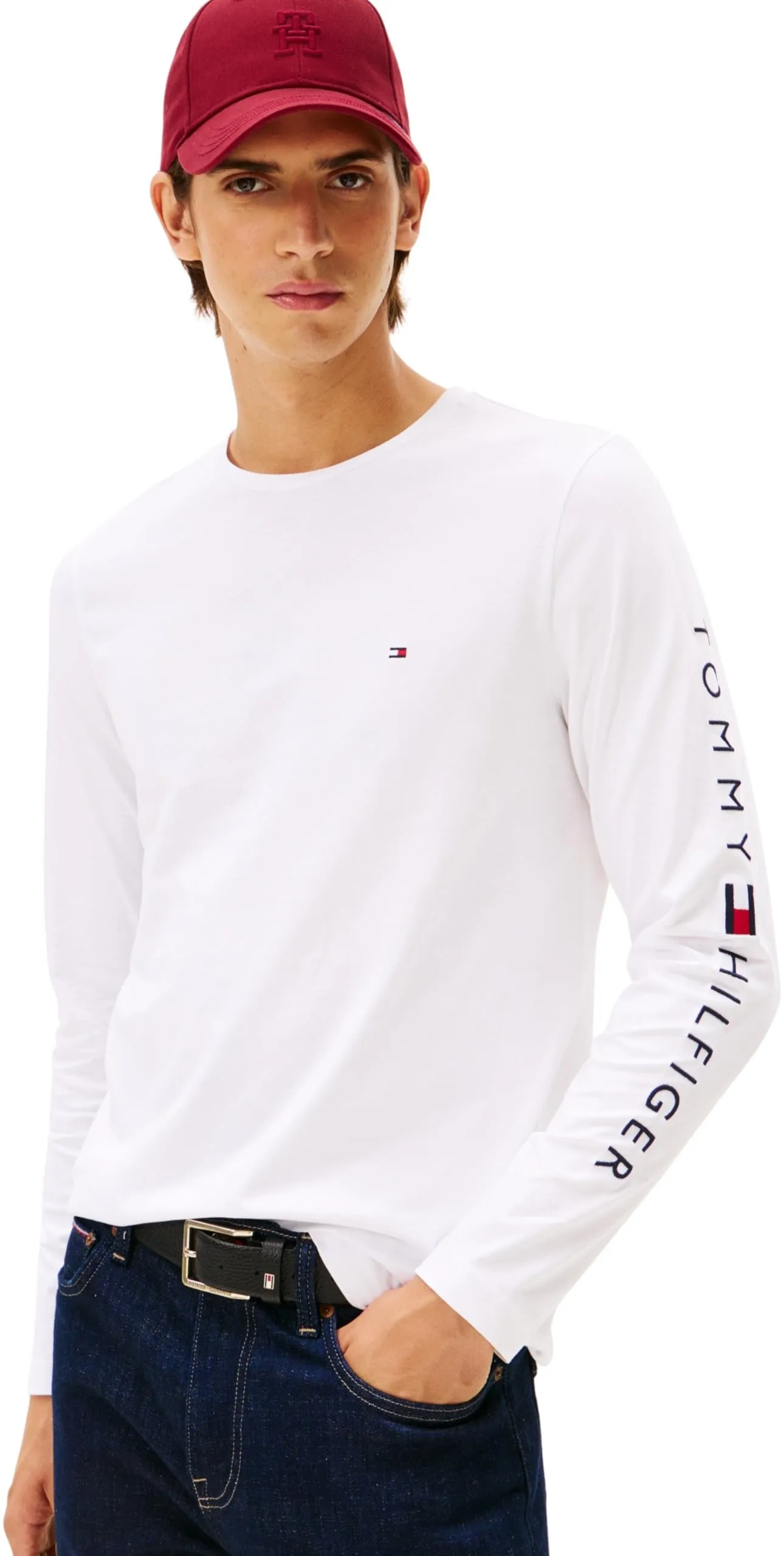 Tommy Hilfiger Maglietta a Maniche Lunghe Uomo con Logo