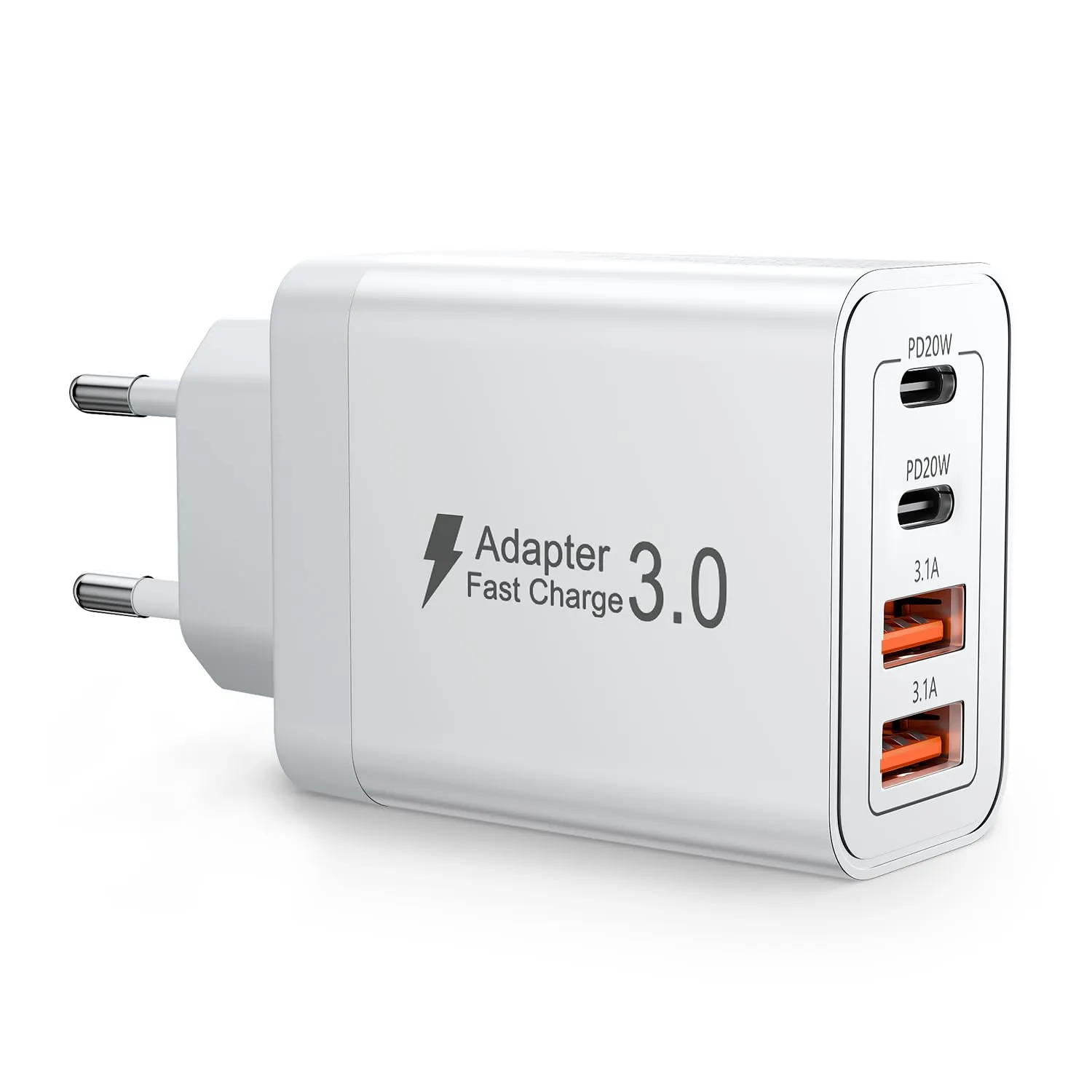Caricatore USB C 40W con 4 Porte, Ricarica Rapida PD3.0 per Dispositivi Multipli