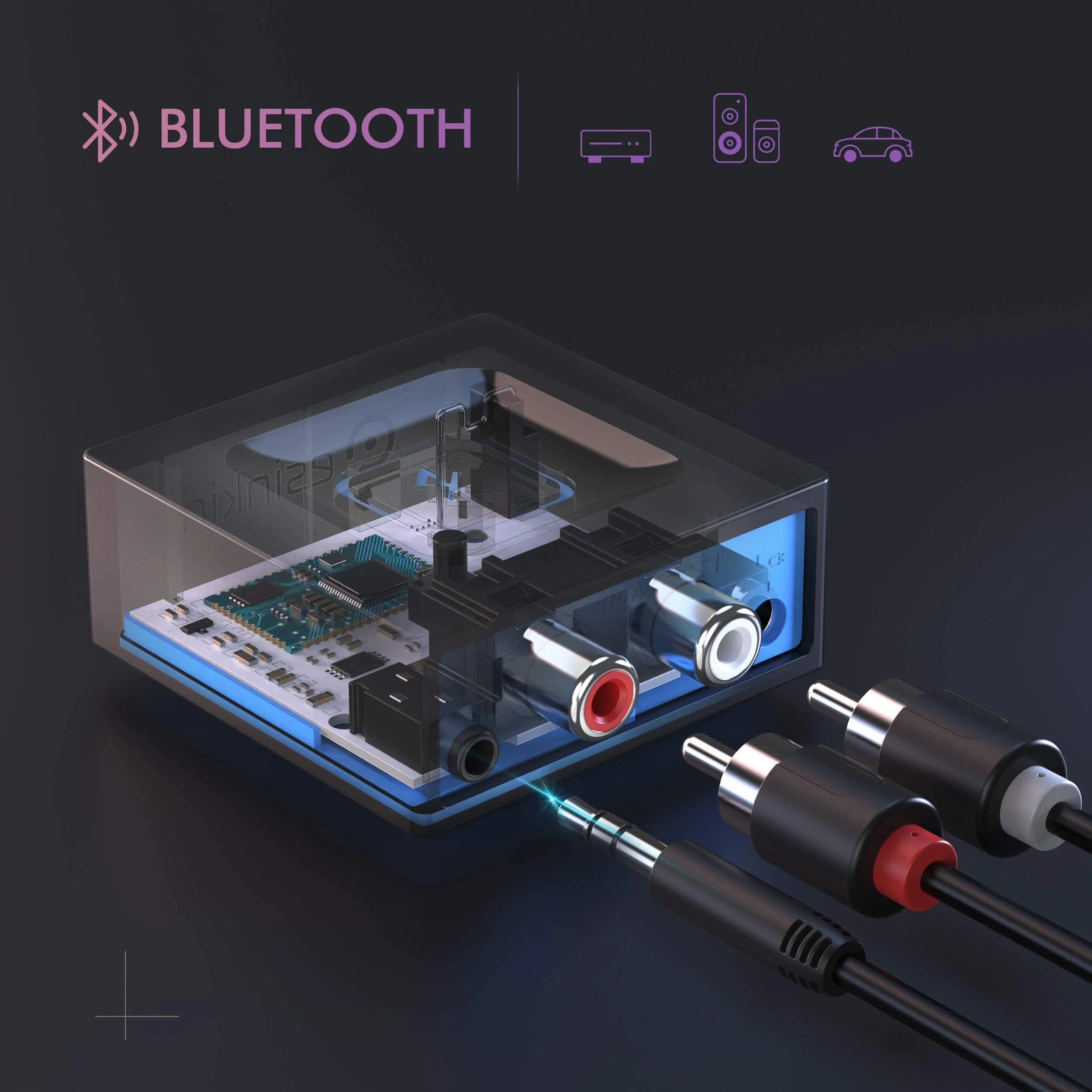 Boannice Adattatore Audio Bluetooth Trasmettitore Ricevitore Bluetooth 5.1 con Connessione AUX da 3,5 mm, RCA, Coassiale, Microfono da 6,5 mm per Tutti i tipi di Cuffie,Altoparlanti,TV,Home Theater,PC Boannice Adattatore Audio Bluetooth Trasmettitore Ricevitore Bluetooth 5.1 con Connessione AUX da 3,5 mm, RCA, Coassiale, Microfono da 6,5 mm per Tutti i tipi di Cuffie,Altoparlanti,TV,Home Theater,PC