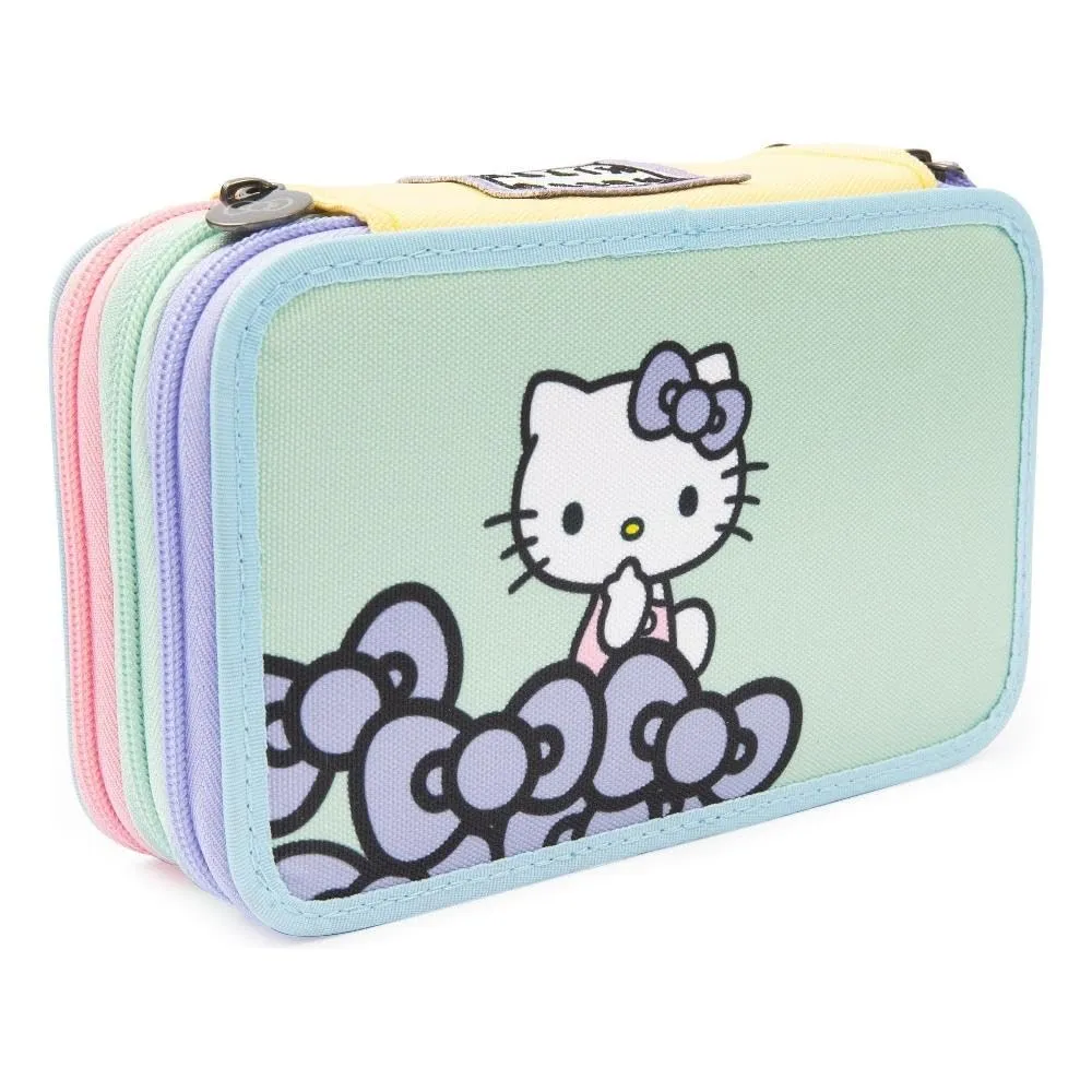 Hello Kitty Astuccio Scuola Completo a 3 Zip - Giochi Preziosi