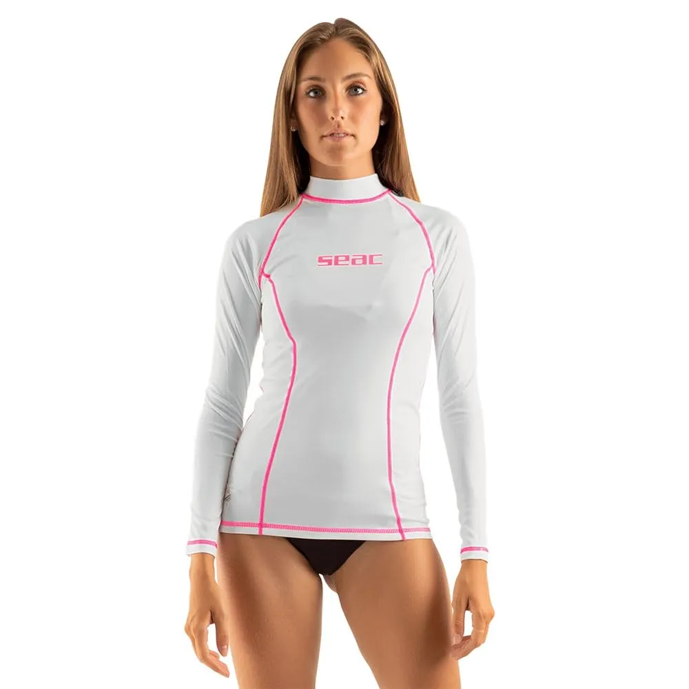 SEAC T-Sun Long Lady - Maglia Protettiva Rash Guard per Snorkeling e Nuoto Anti UV