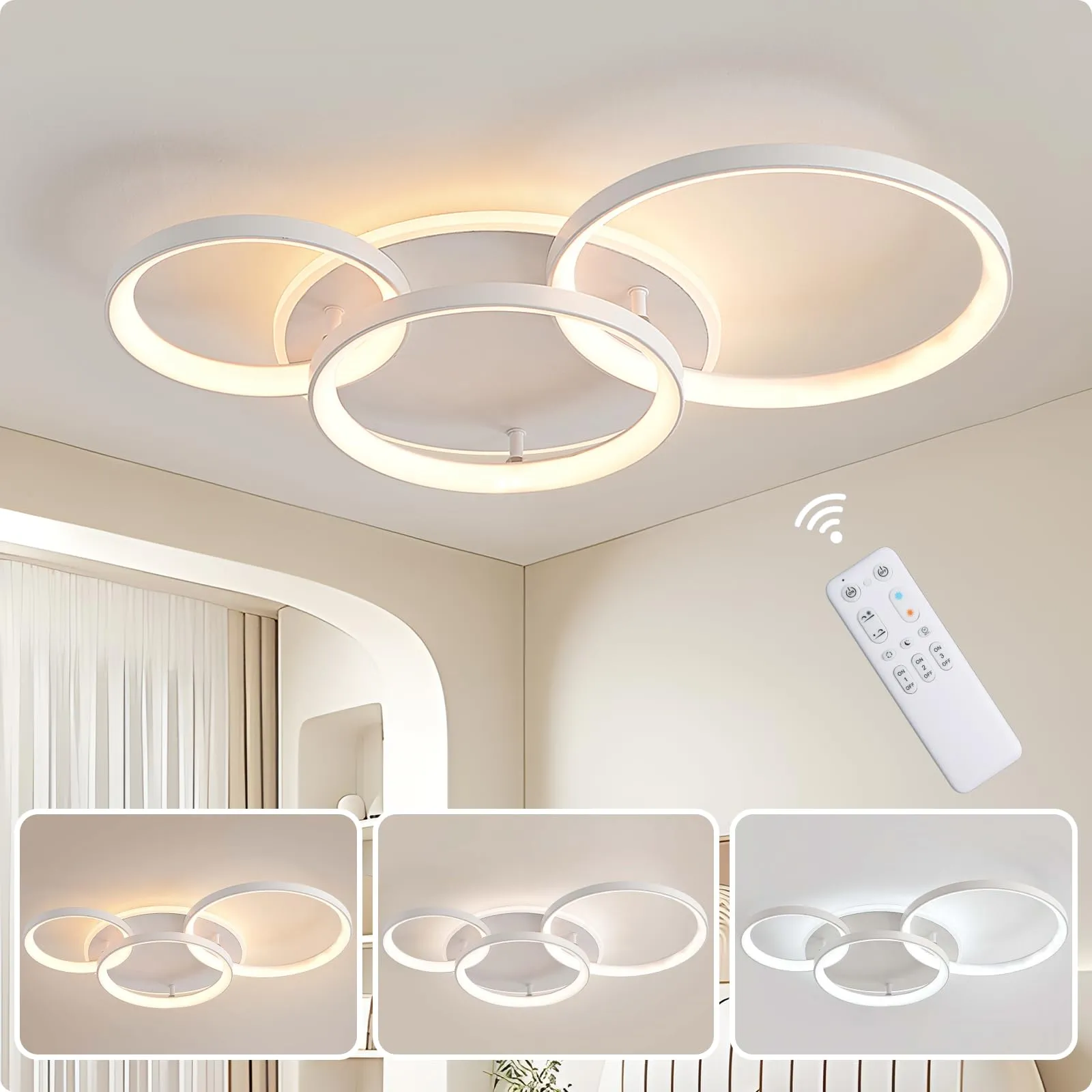 MOUNM Plafoniera LED Soffitto Moderna Dimmerabile