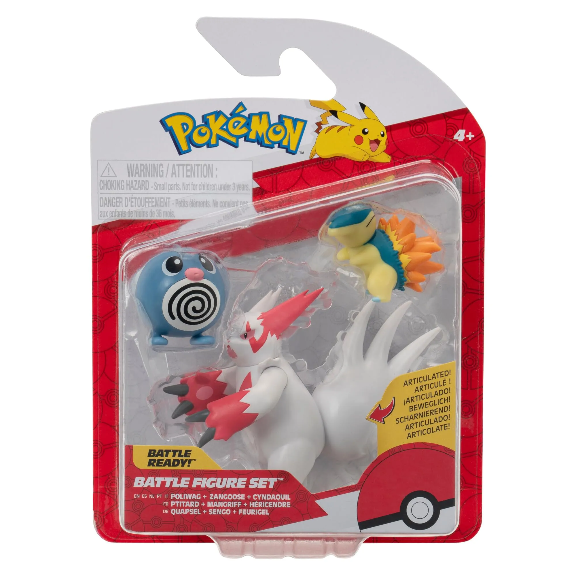 Pokémon Battle Figure Set (3PK: Poliwag, Cyndaquil, & Zangoose) W23