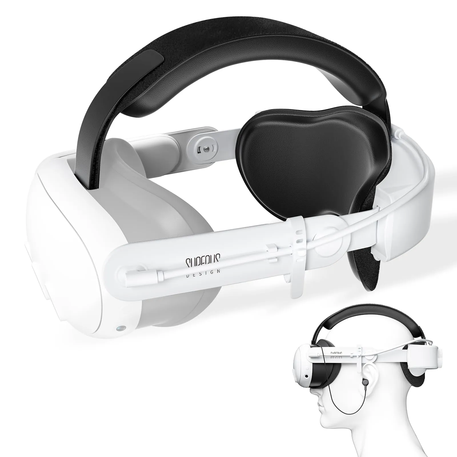 SUPERUS Cinturino per Testa con Batteria e Auricolari per Meta Quest 3/3S