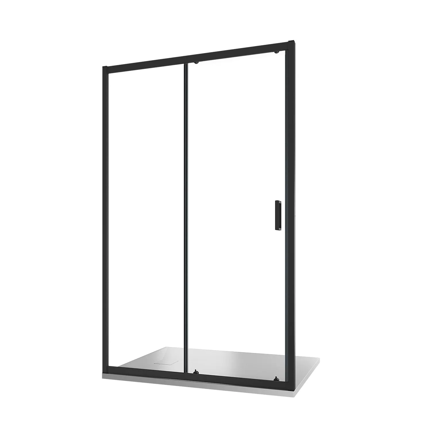 Box Doccia Nicchia 145cm Apertura Scorrevole Vetro 6mm Nero Opaco Tonga