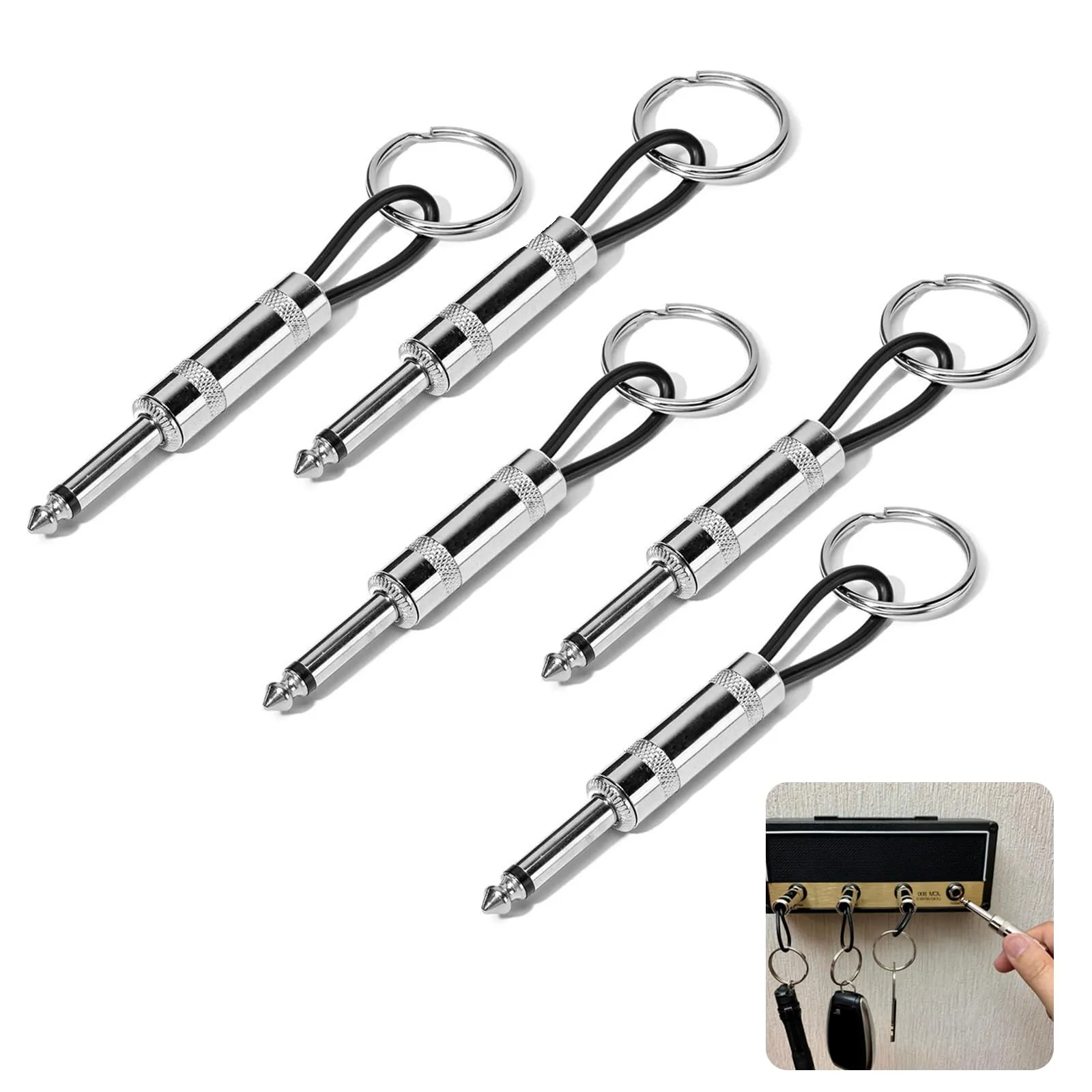 Portachiavi da Parete Marshall JCM800 con 4 Portachiavi a Forma di Jack per Chitarra