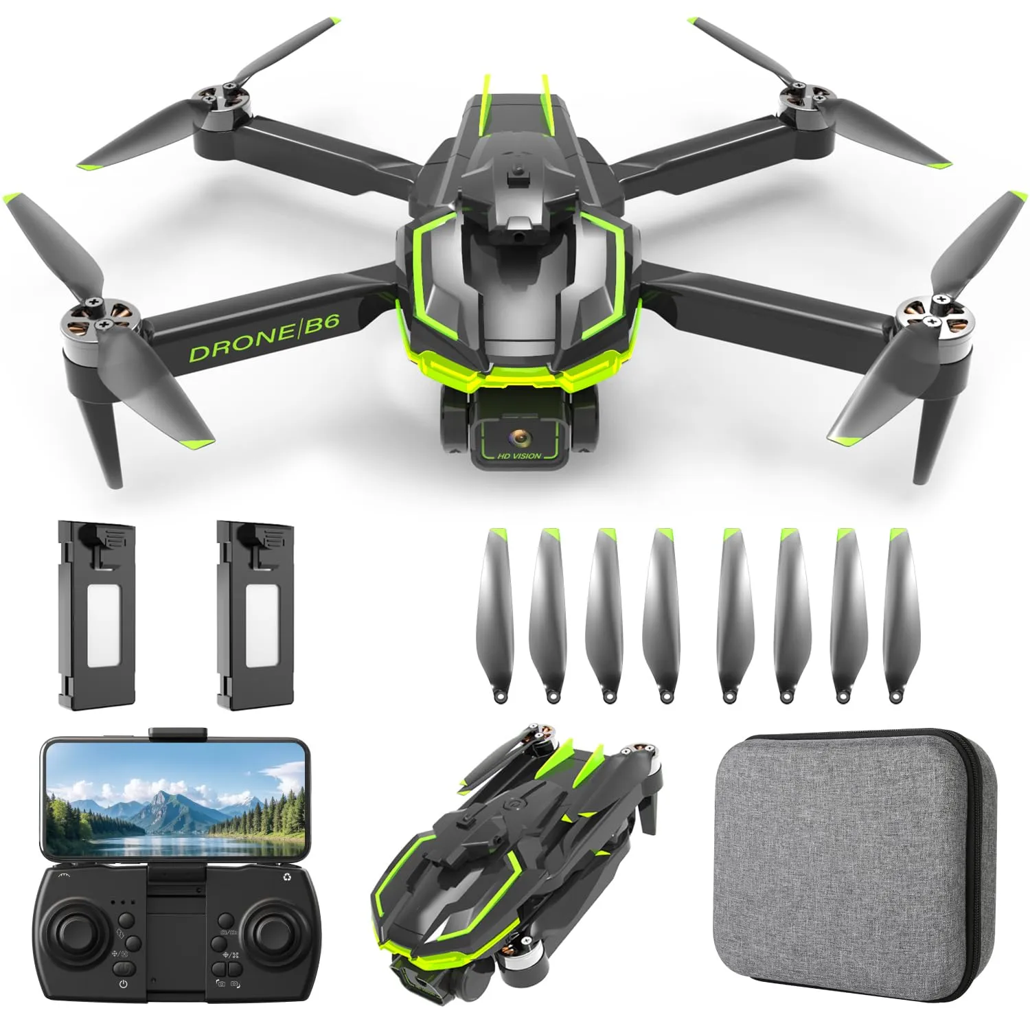 Drone Pieghevole con Telecamera 4K e Motore Brushless - Volo Stabile e Divertente