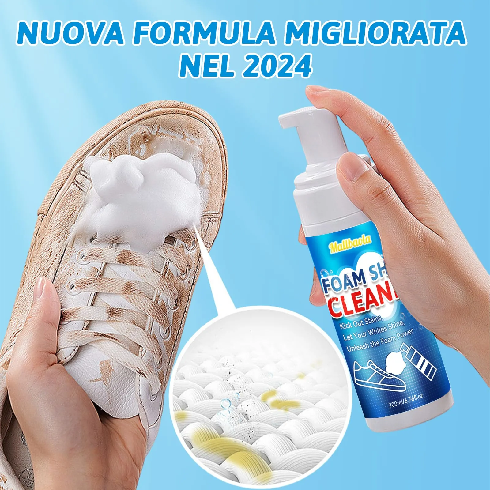 Kit Pulizia Scarpe Multiuso: Schiuma, Spazzola, Asciugamano e Spugna per una Brillantezza Impeccabile