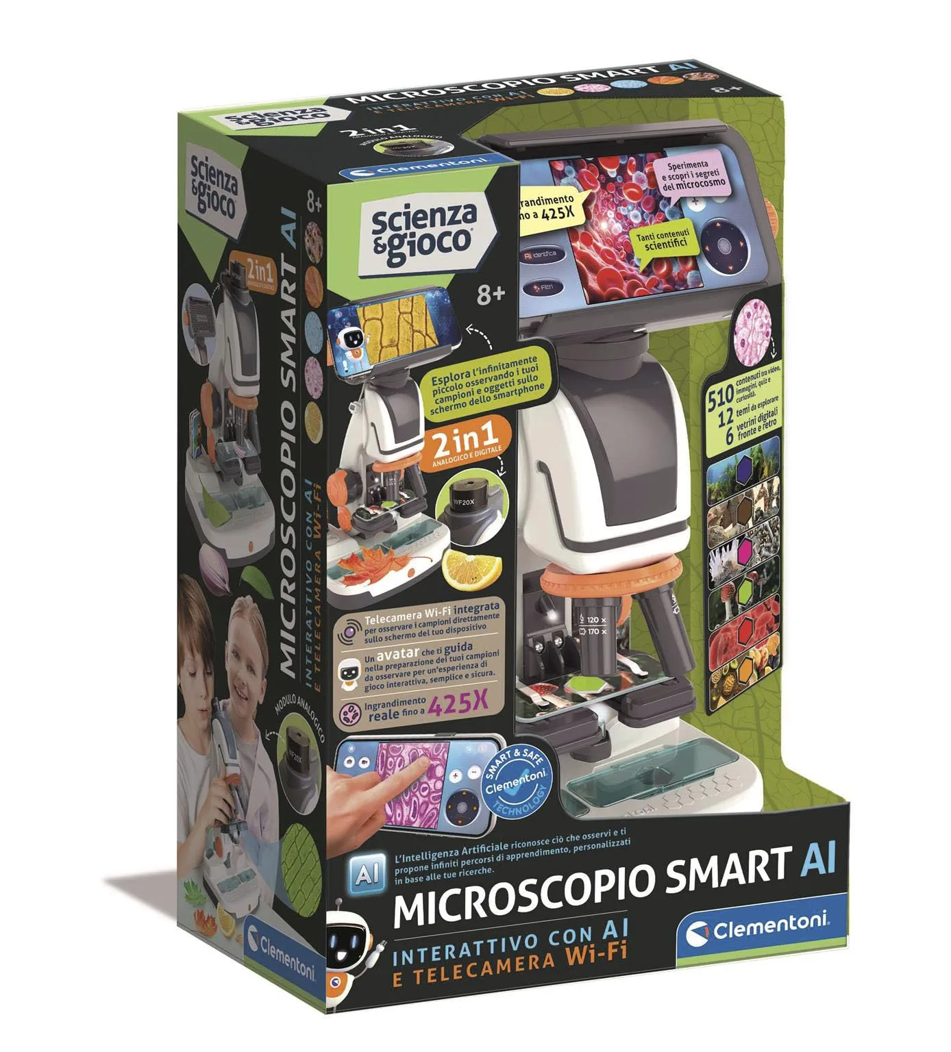 Clementoni Scienza e Gioco - Microscopio Smart AI