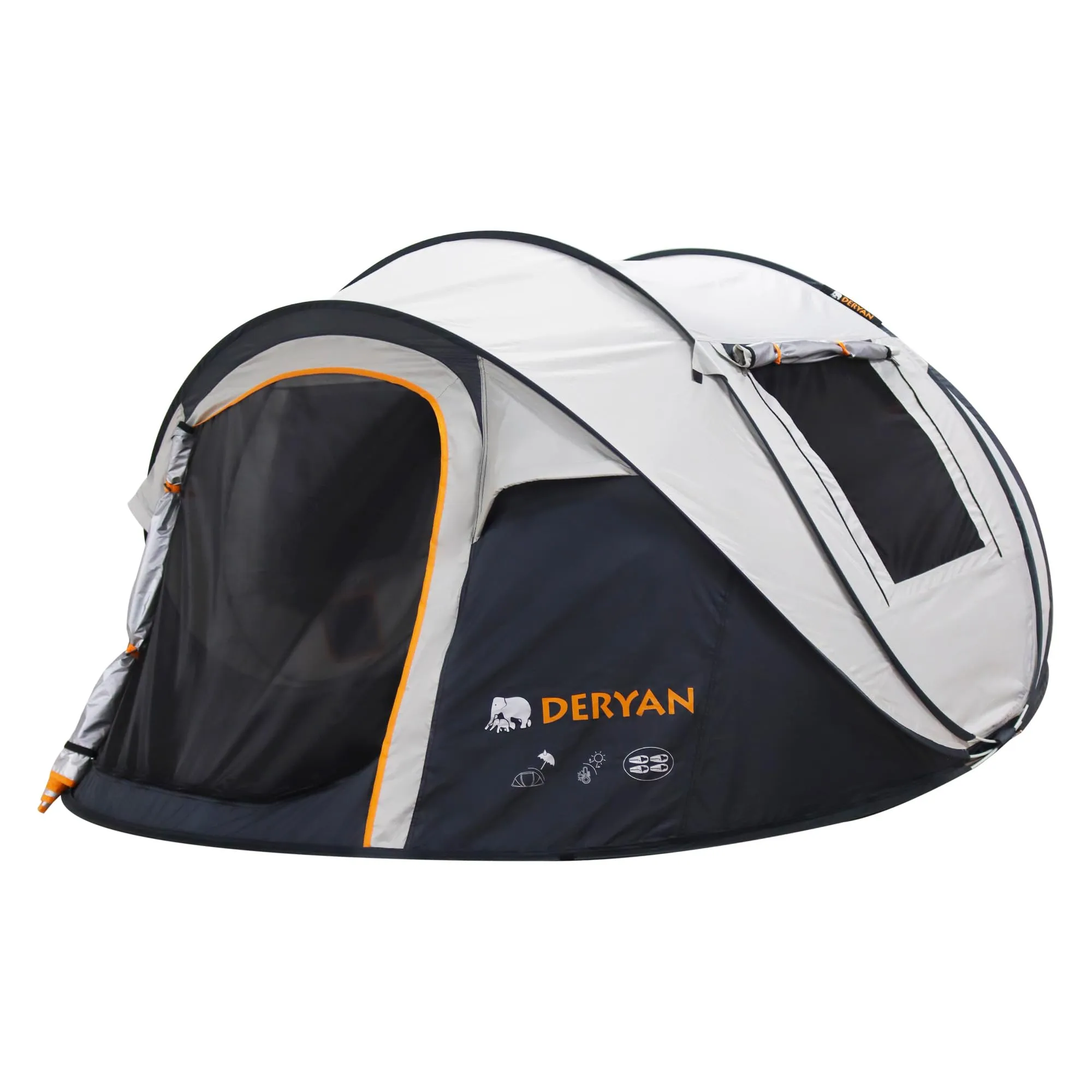 Deryan Pop Up XL Tenda da Campeggio 4 Posti Crema