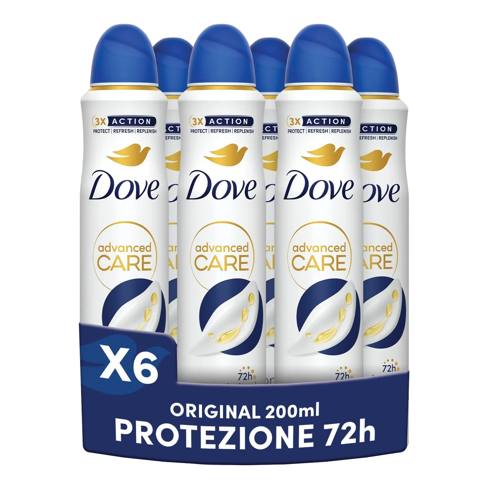 Dove Deodorante Spray Advanced Care Original 72h - 6x200ml