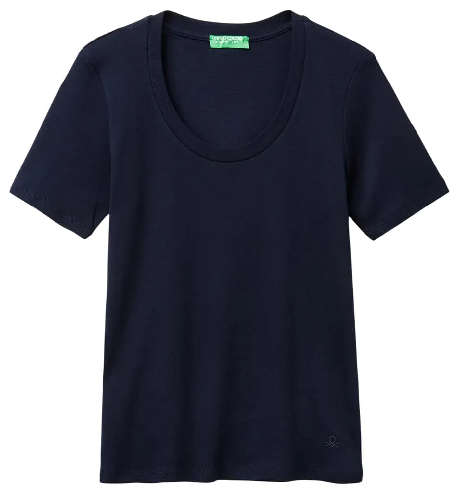 United Colors of Benetton T-Shirt Girocollo in Cotone Elasticizzato