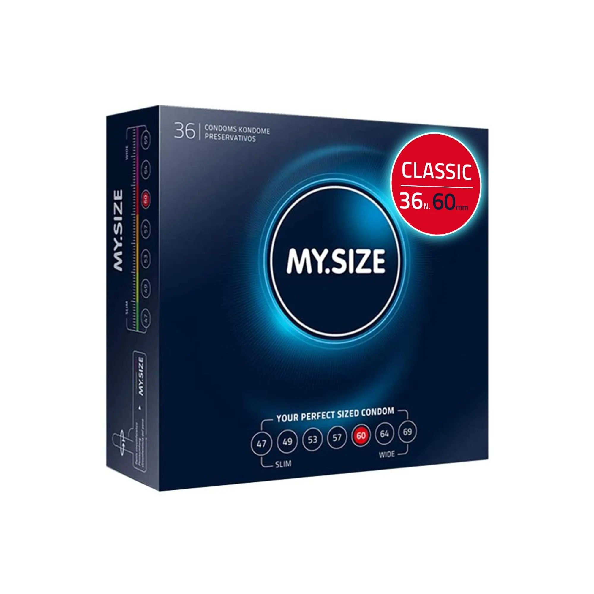 MY.SIZE Preservativi classici misura 5 - 60 mm - 36 pezzi