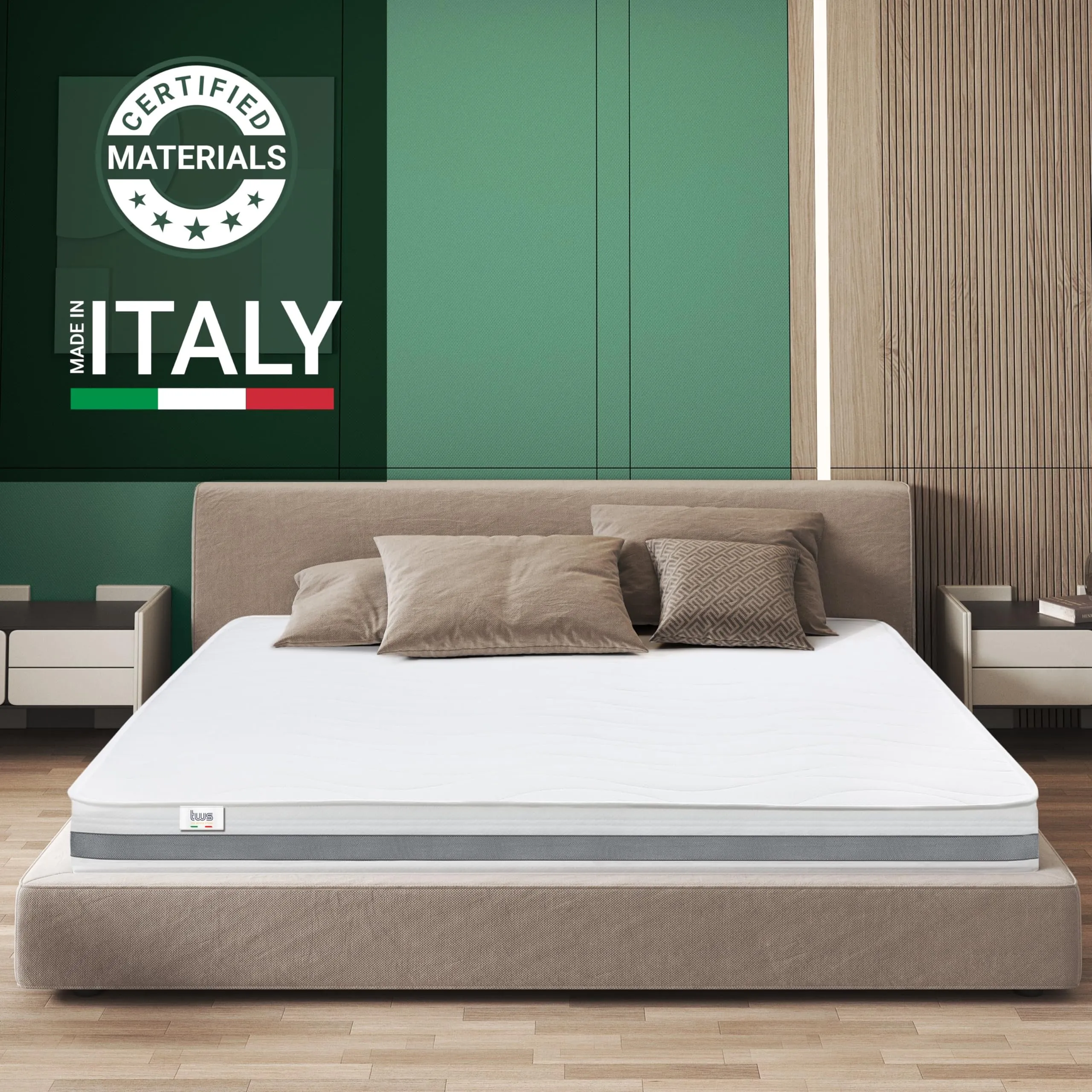 Materasso Singolo Memory Foam Gel Mod. Roma – 80x190 Cm, 3 Strati Alta Densità, Ipoallergenico, Sfoderabile E Lavabile, Certificato Oeko-Tex
