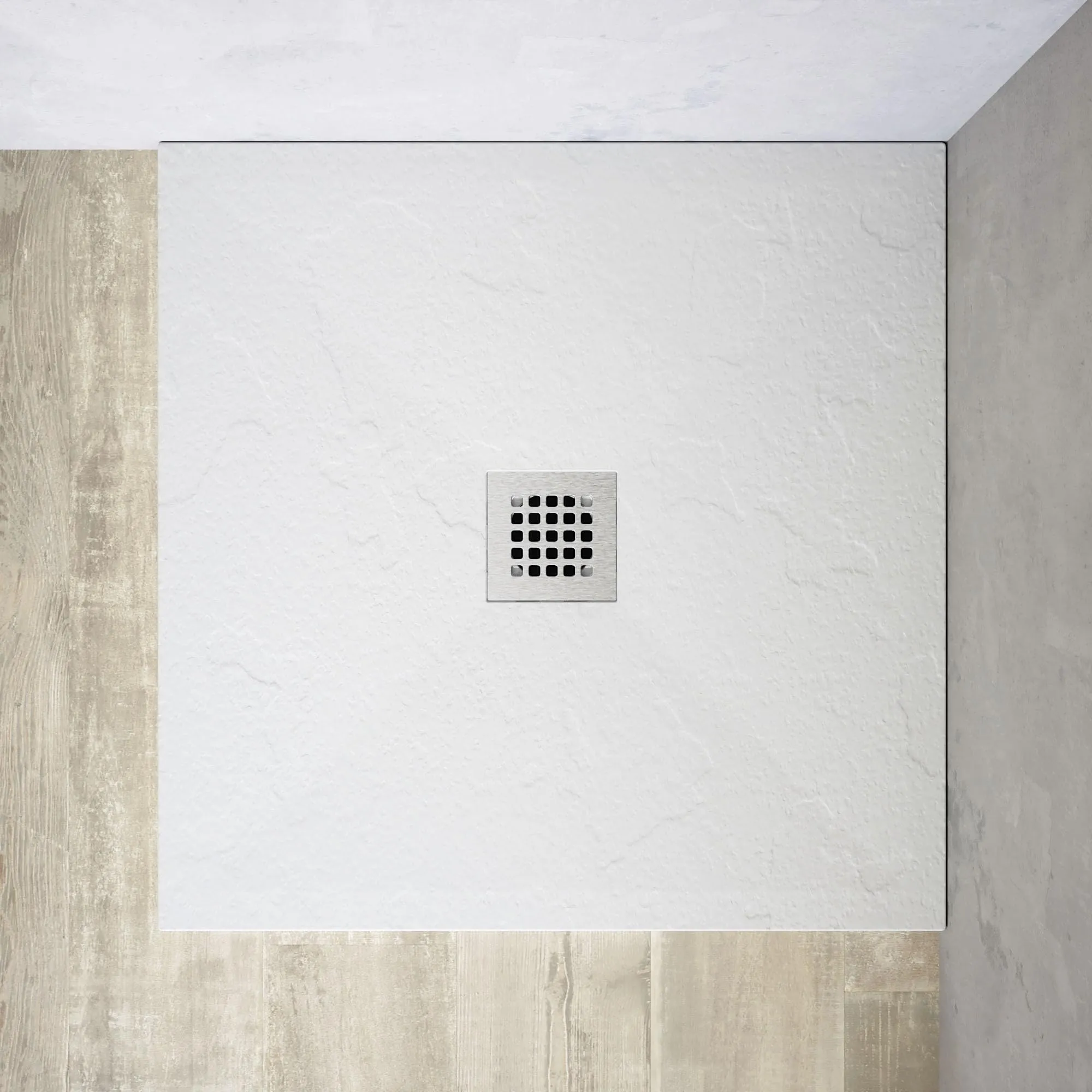 Piatto Doccia in Marmoresina Bianco Antiscivolo Effetto Pietra 90x90 cm