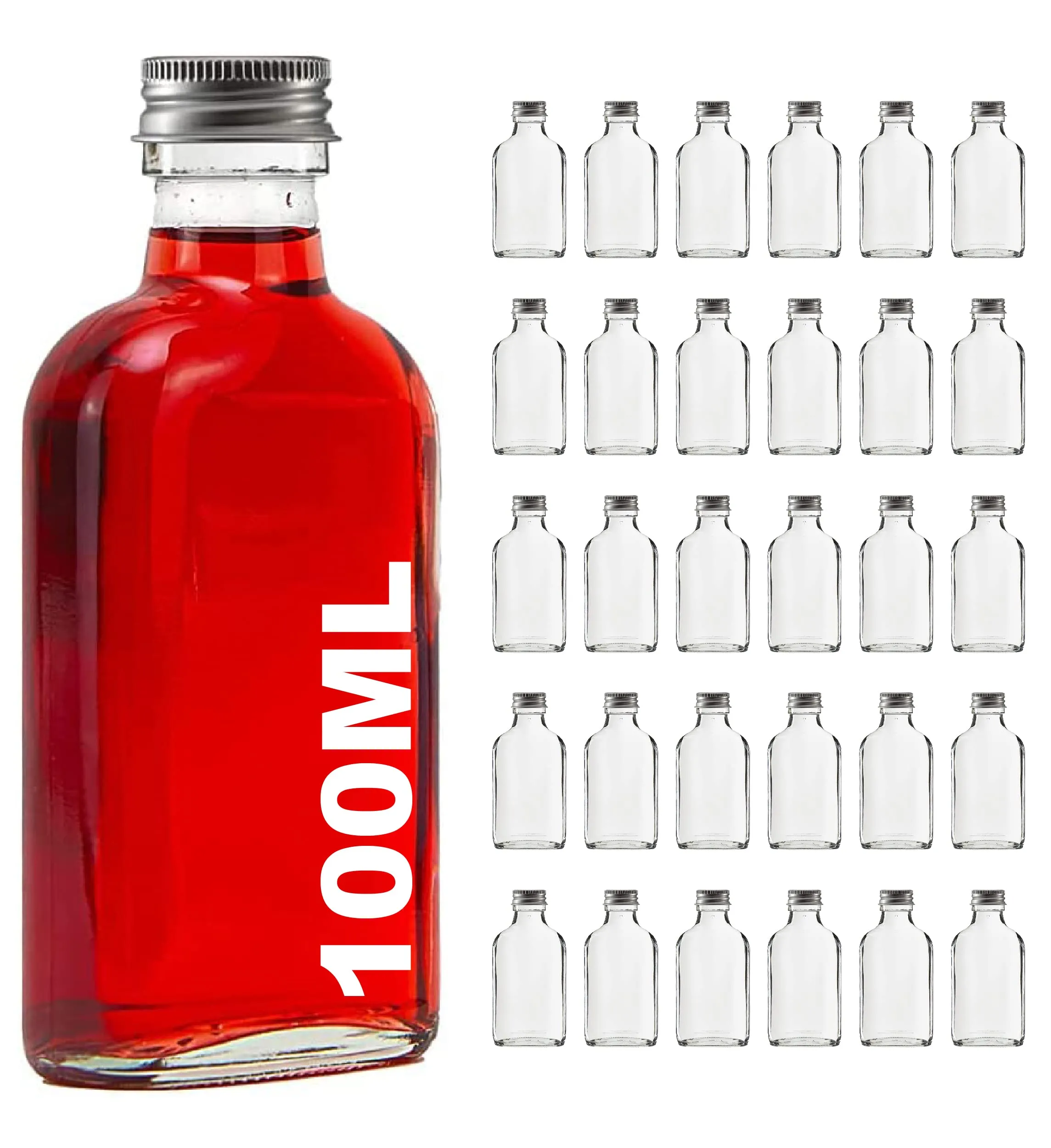 Casavetro Bottiglie Vuote in Vetro da 100 ml con Tappo a Vite (Set da 30)