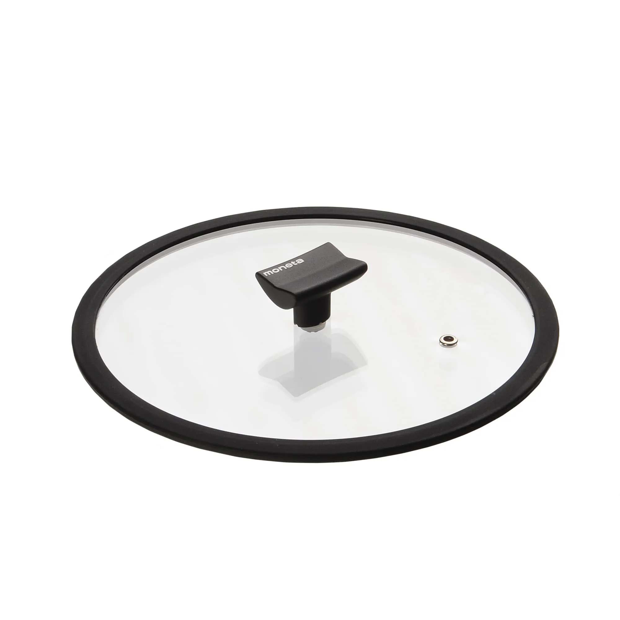 Moneta Coperchio Piatto con Bordo in Silicone e Pomolo Reggimestolo, 30 cm