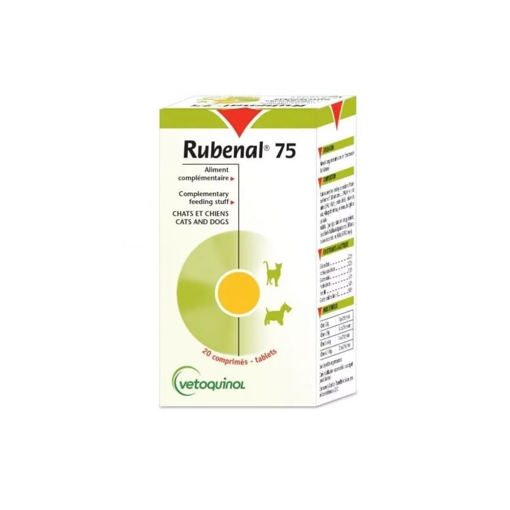 Vetoquinol Rubenal 75 MG - 60 Compresse per la Funzione Renale del Cane
