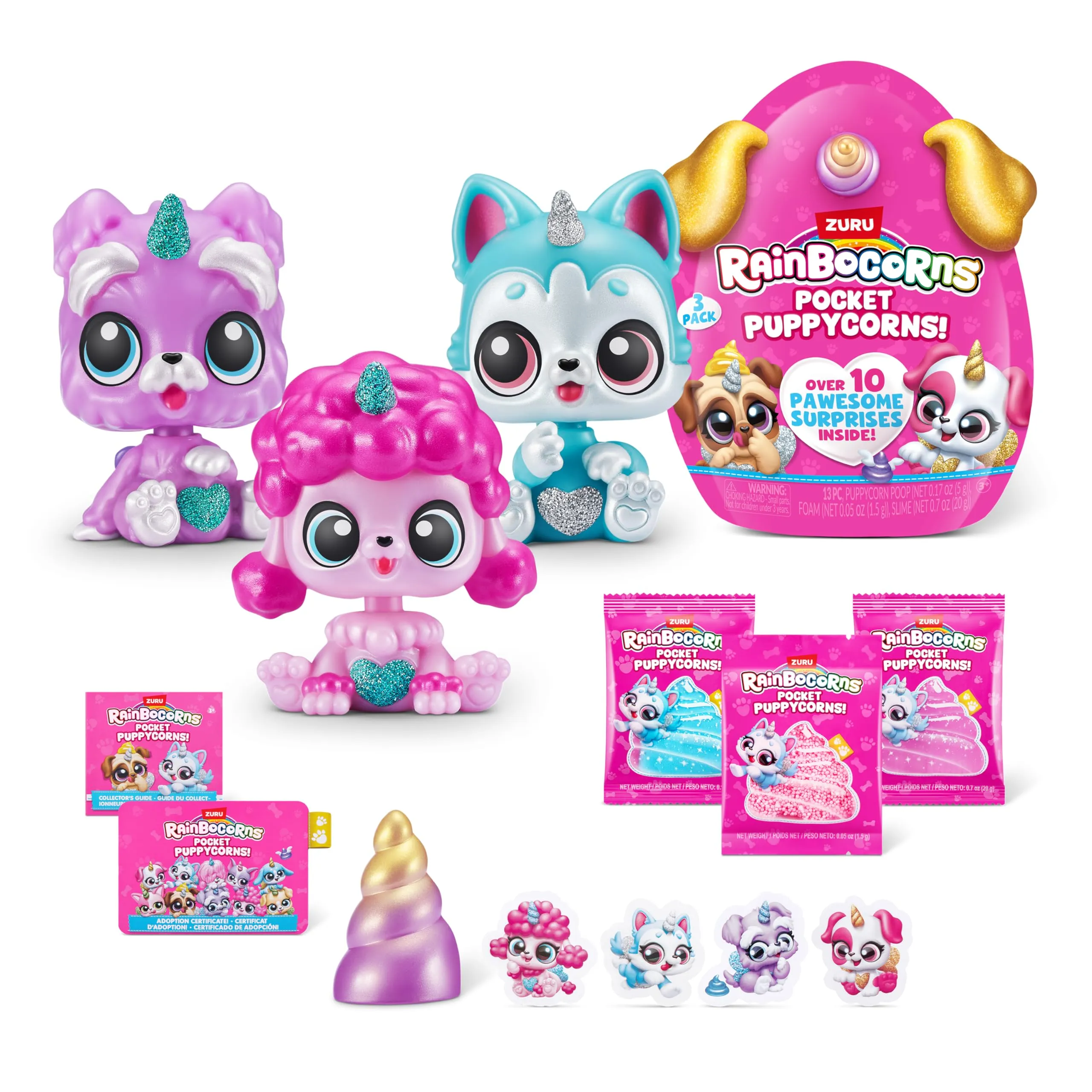 Rainbocorns Pocket Puppycorns Series 2 (Confezione da 3)